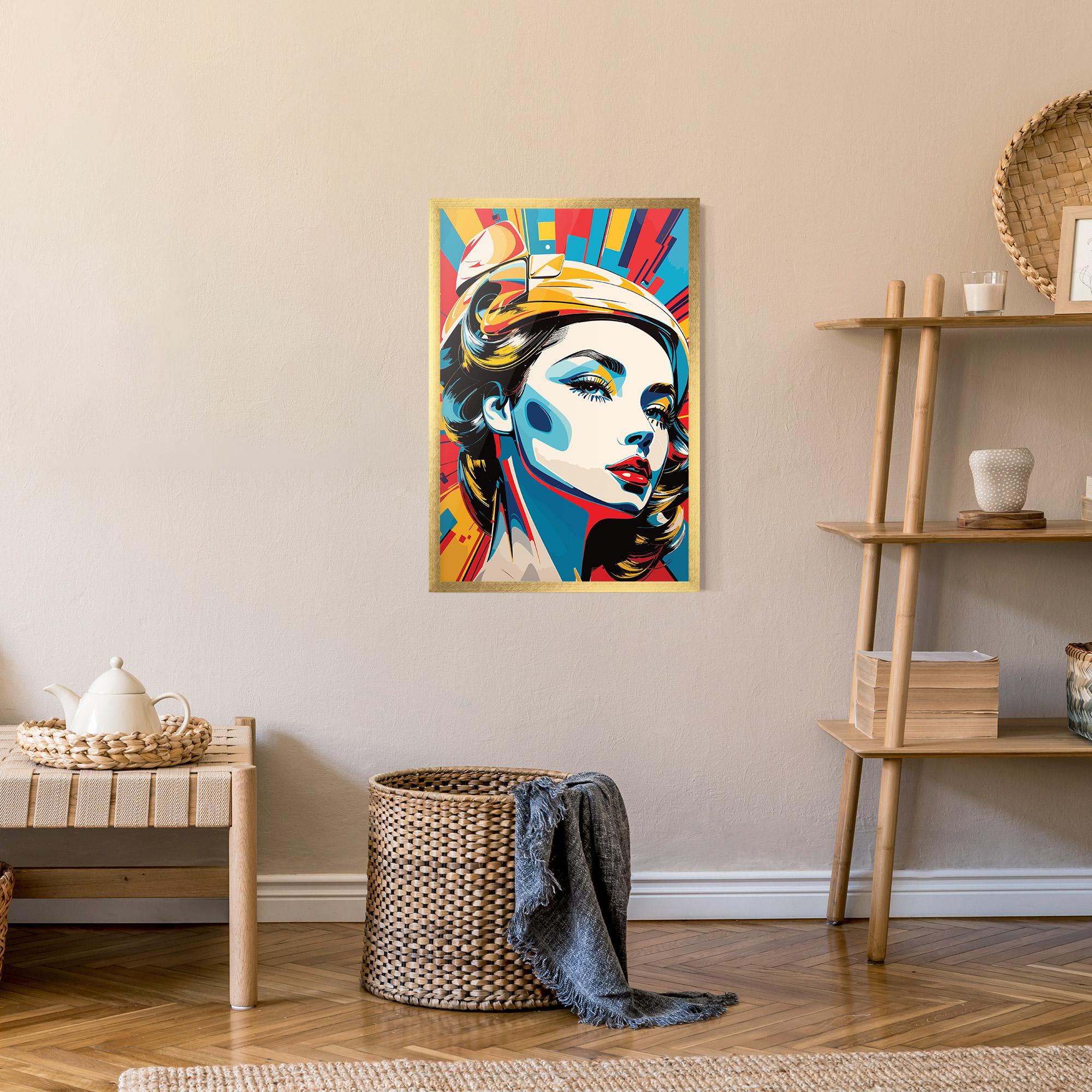 Рамкиран постер Colorful Portrait Lady mockup 9
