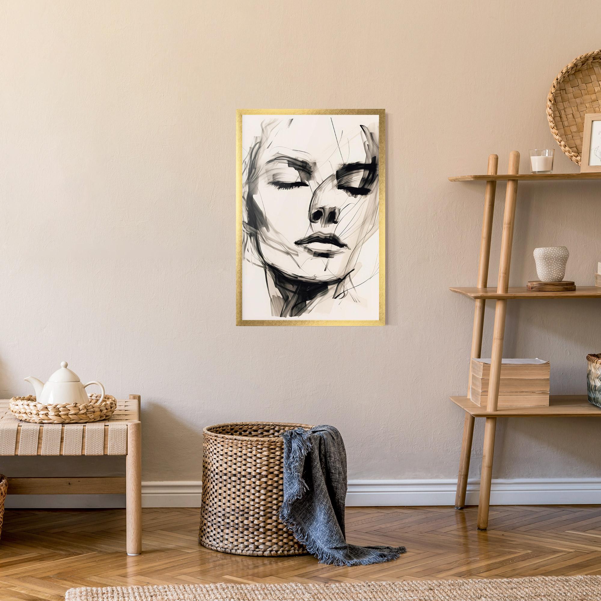 Рамкиран постер Continuous Line Woman mockup 9