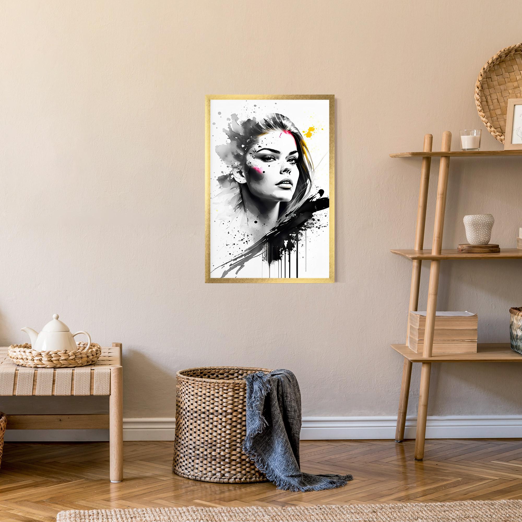 Рамкиран постер Ink Splash Portrait mockup 9