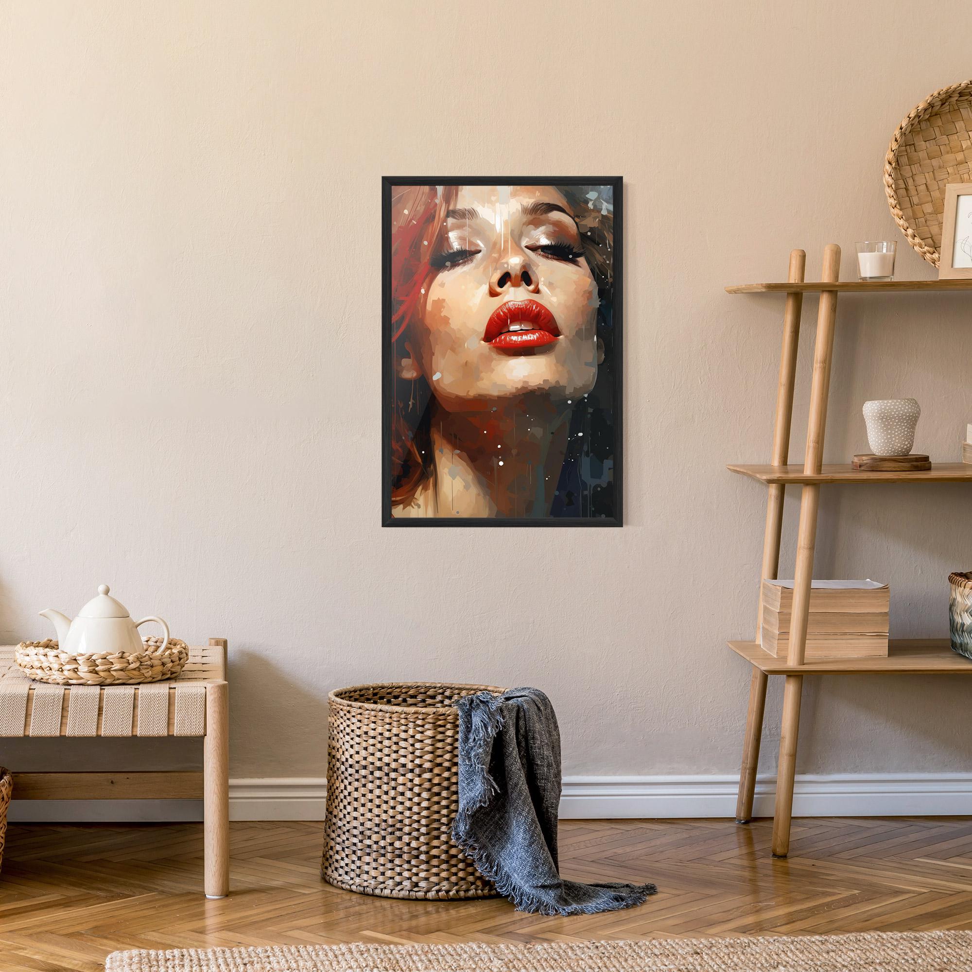 Рамкиран постер Close Up Look Portrait mockup 9