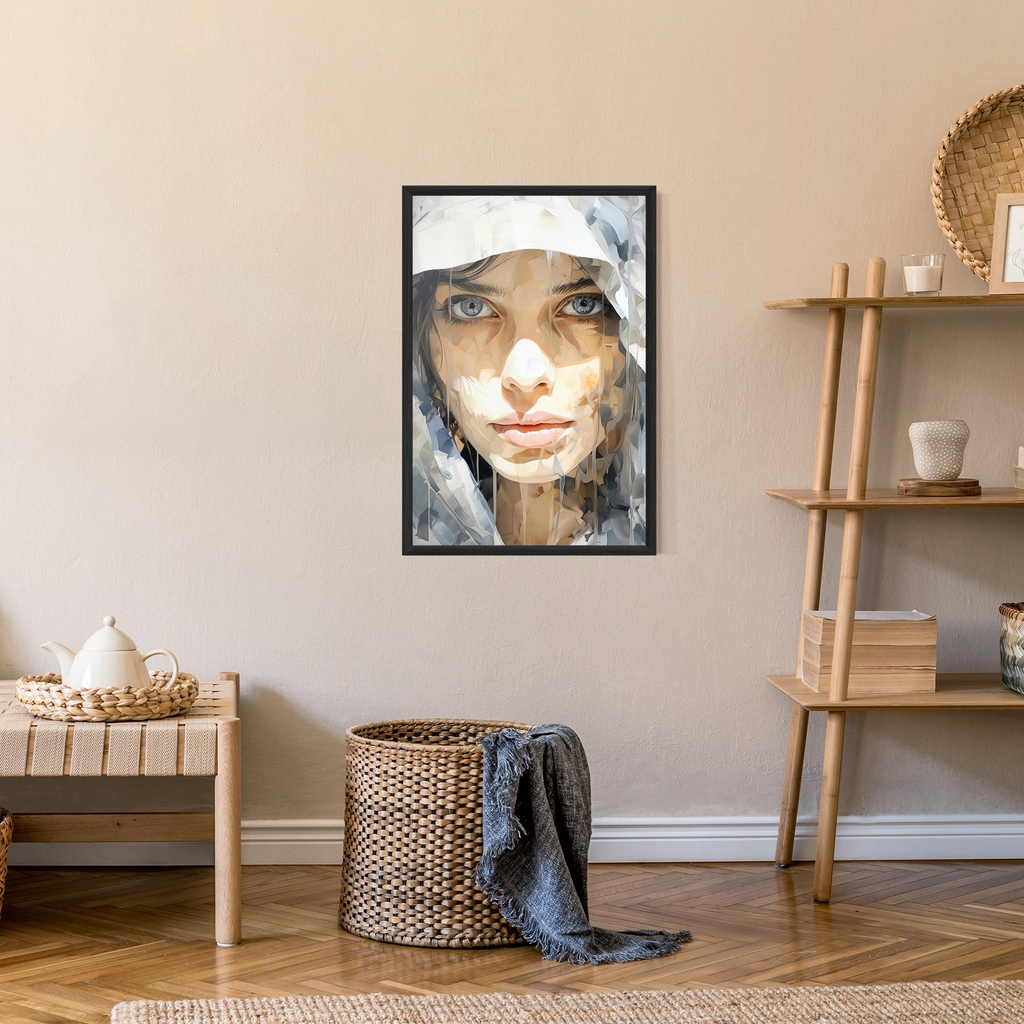 Рамкиран постер Close Up Portrait mockup 9