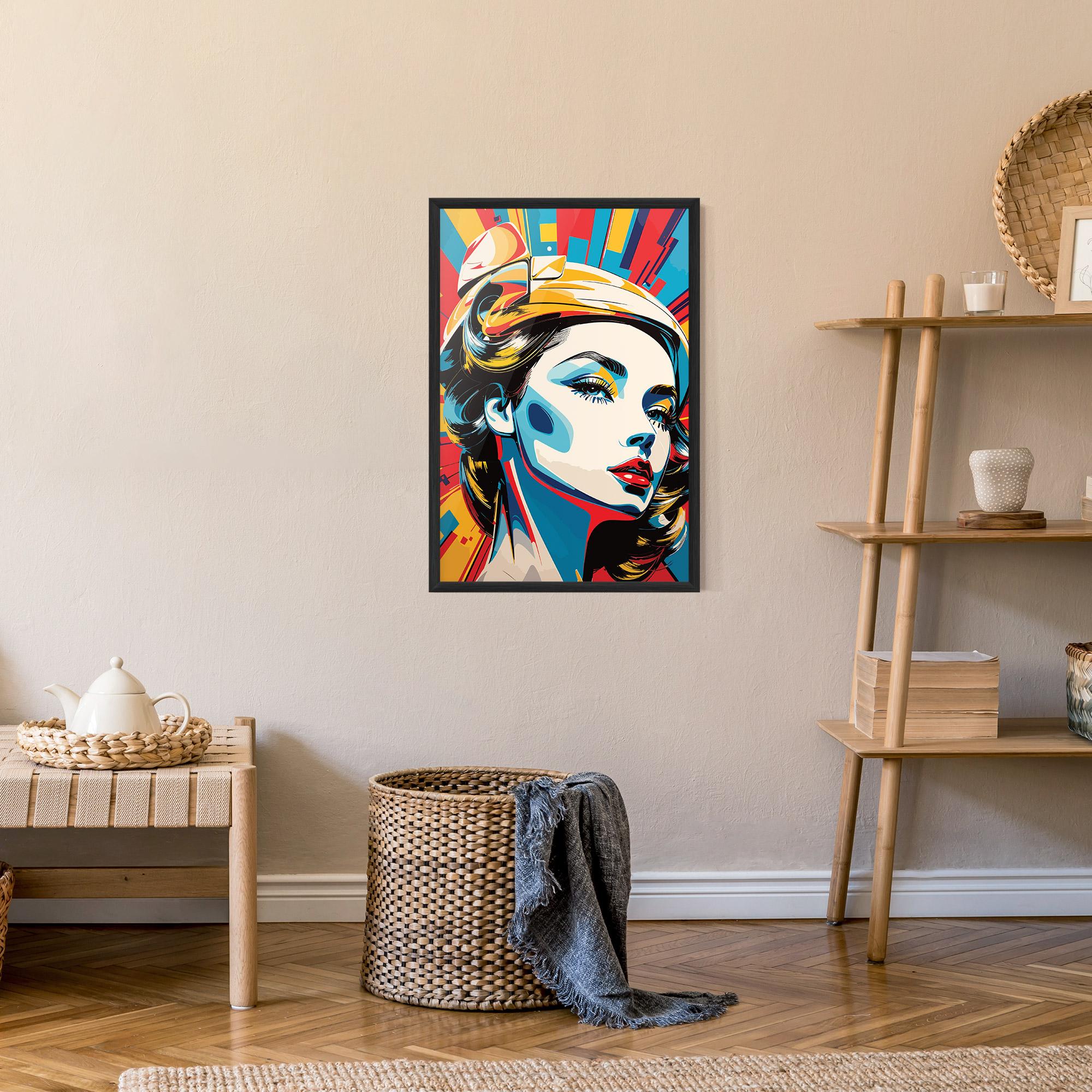 Рамкиран постер Colorful Portrait Lady mockup 9