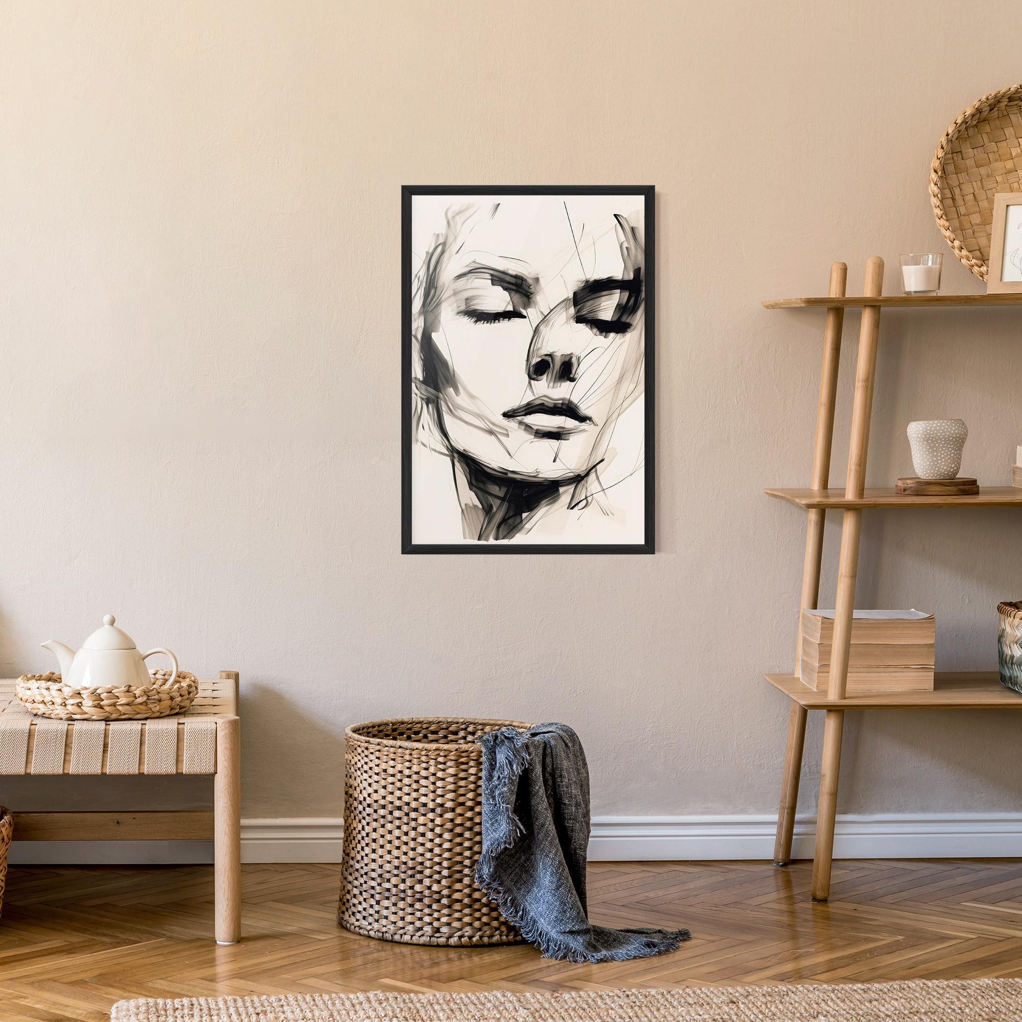 Рамкиран постер Continuous Line Woman mockup 9