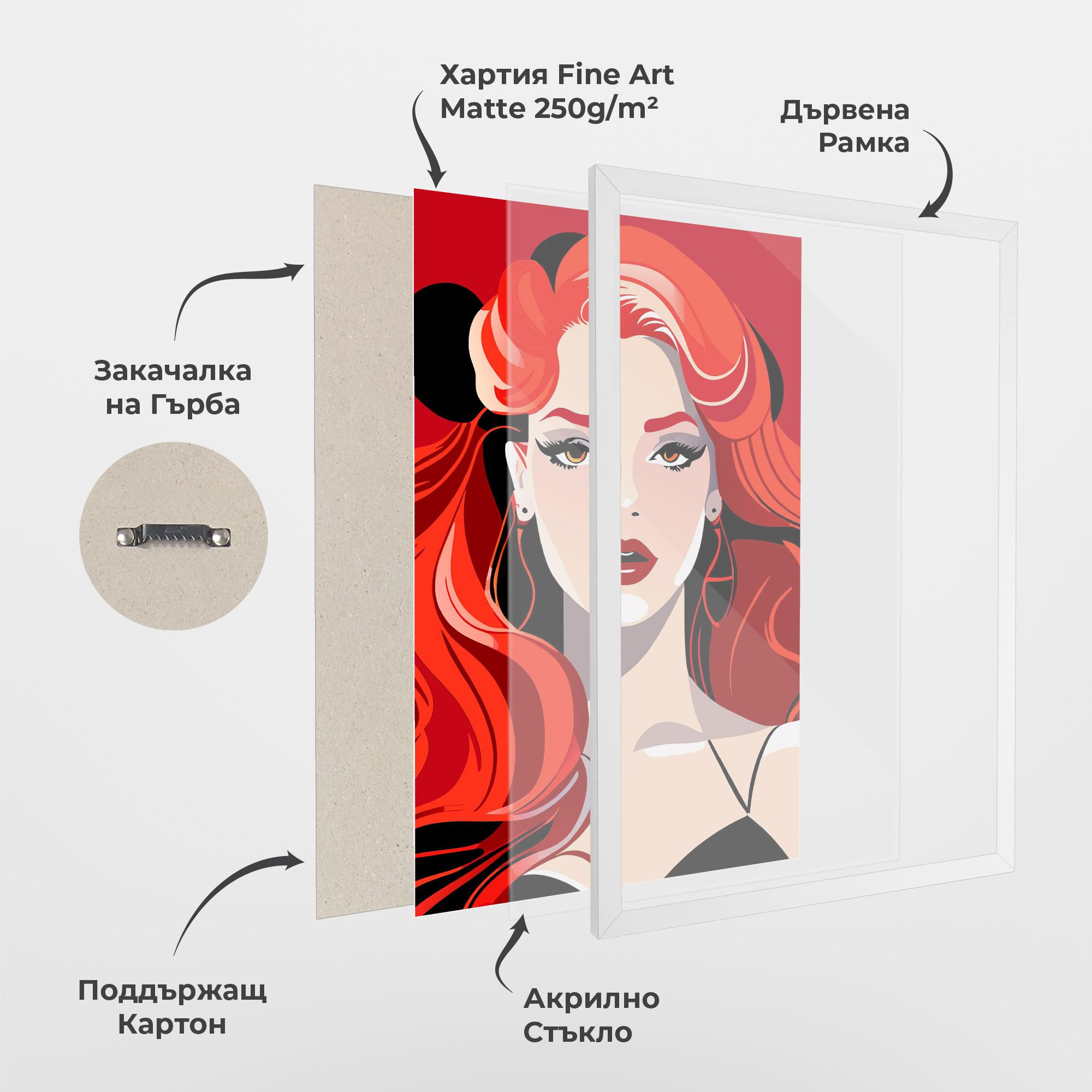 Рамкиран постер Red Hair Portrait mockup 1
