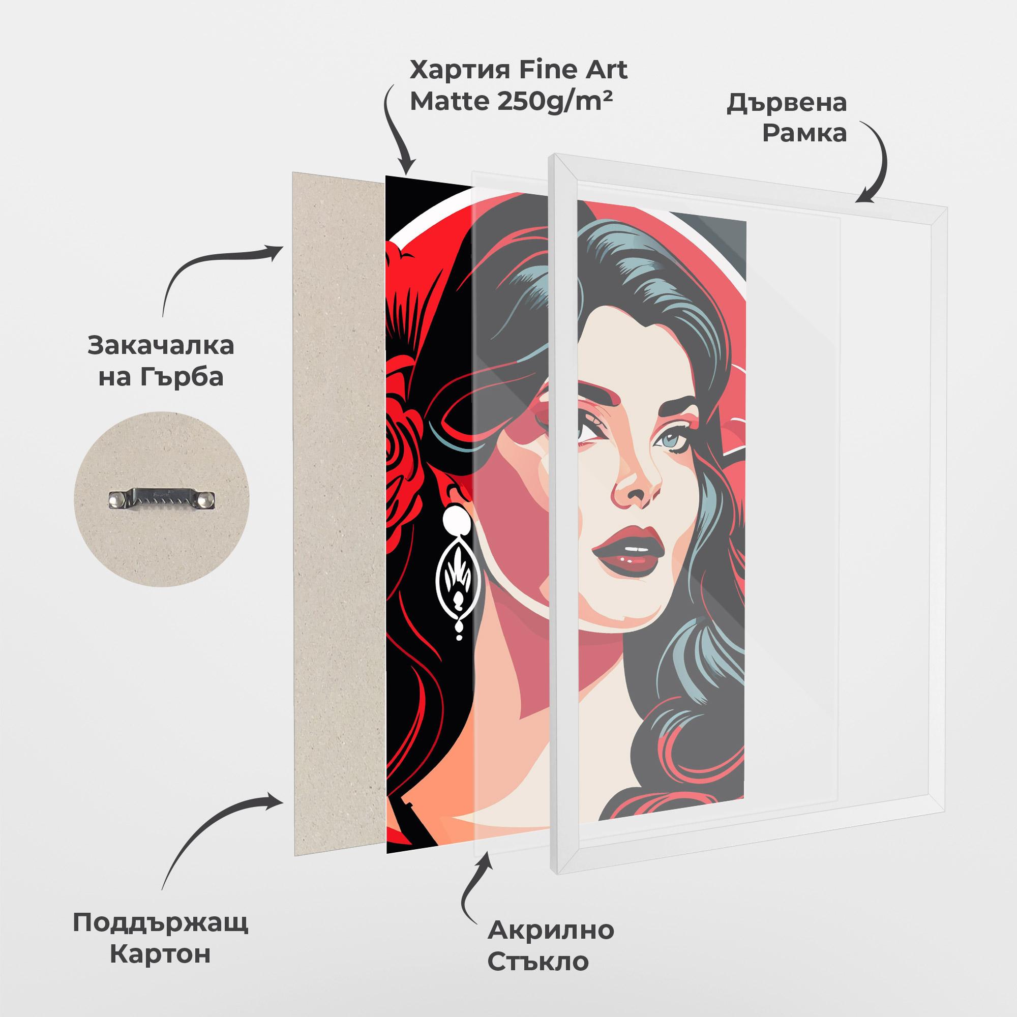 Рамкиран постер Red Light Portrait mockup 1