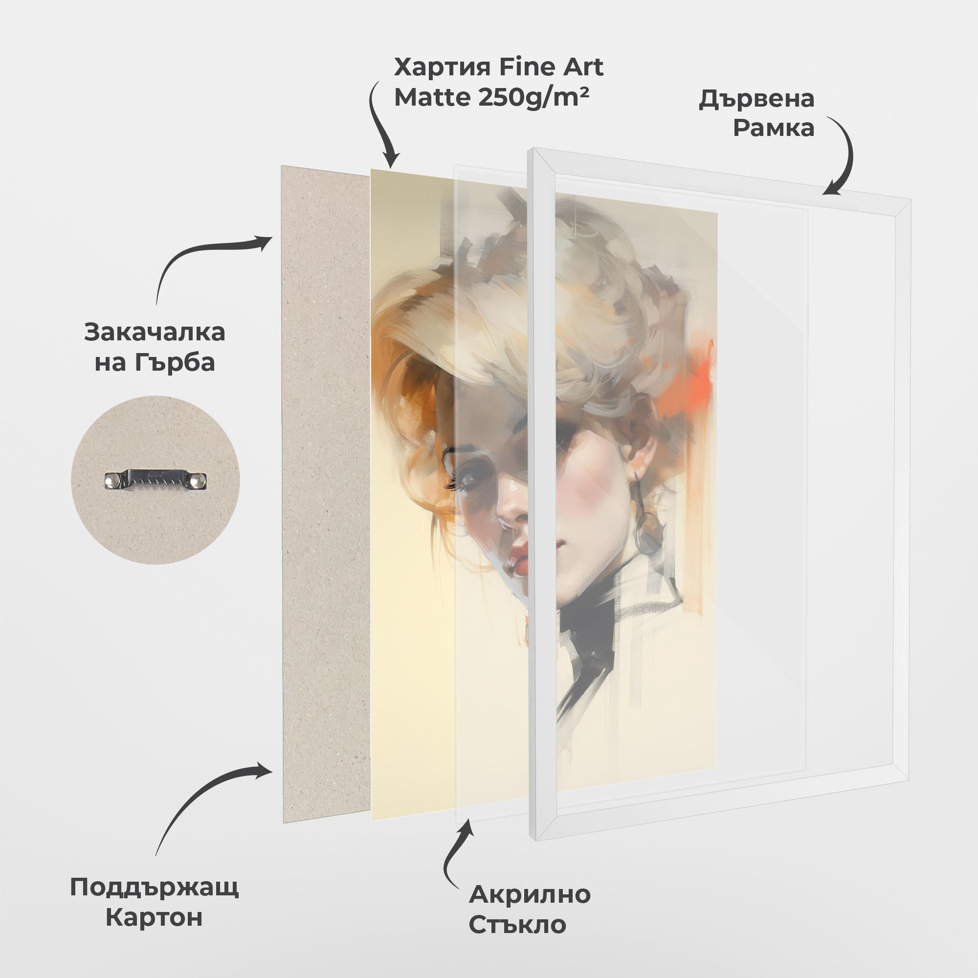 Рамкиран постер Rockabilly Blonde Girl mockup 1