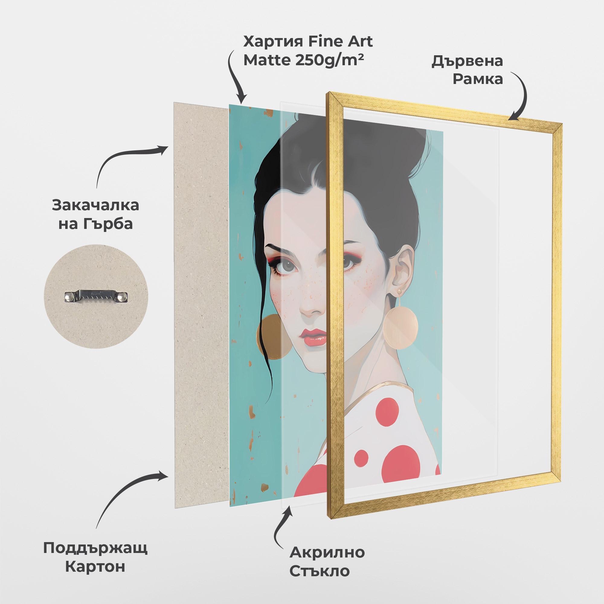 Рамкиран постер Asian Style Portrait mockup 1