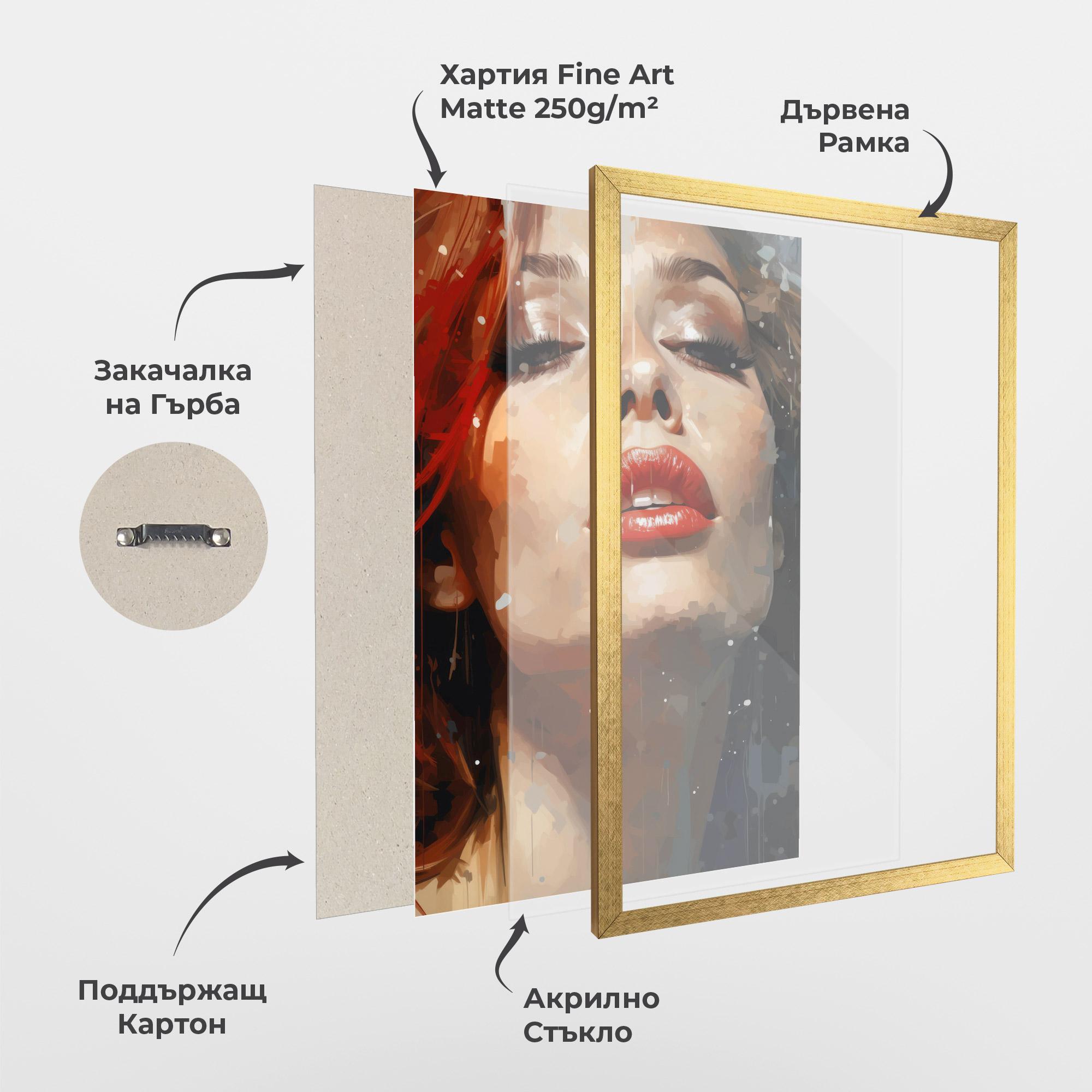 Рамкиран постер Close Up Look Portrait mockup 1