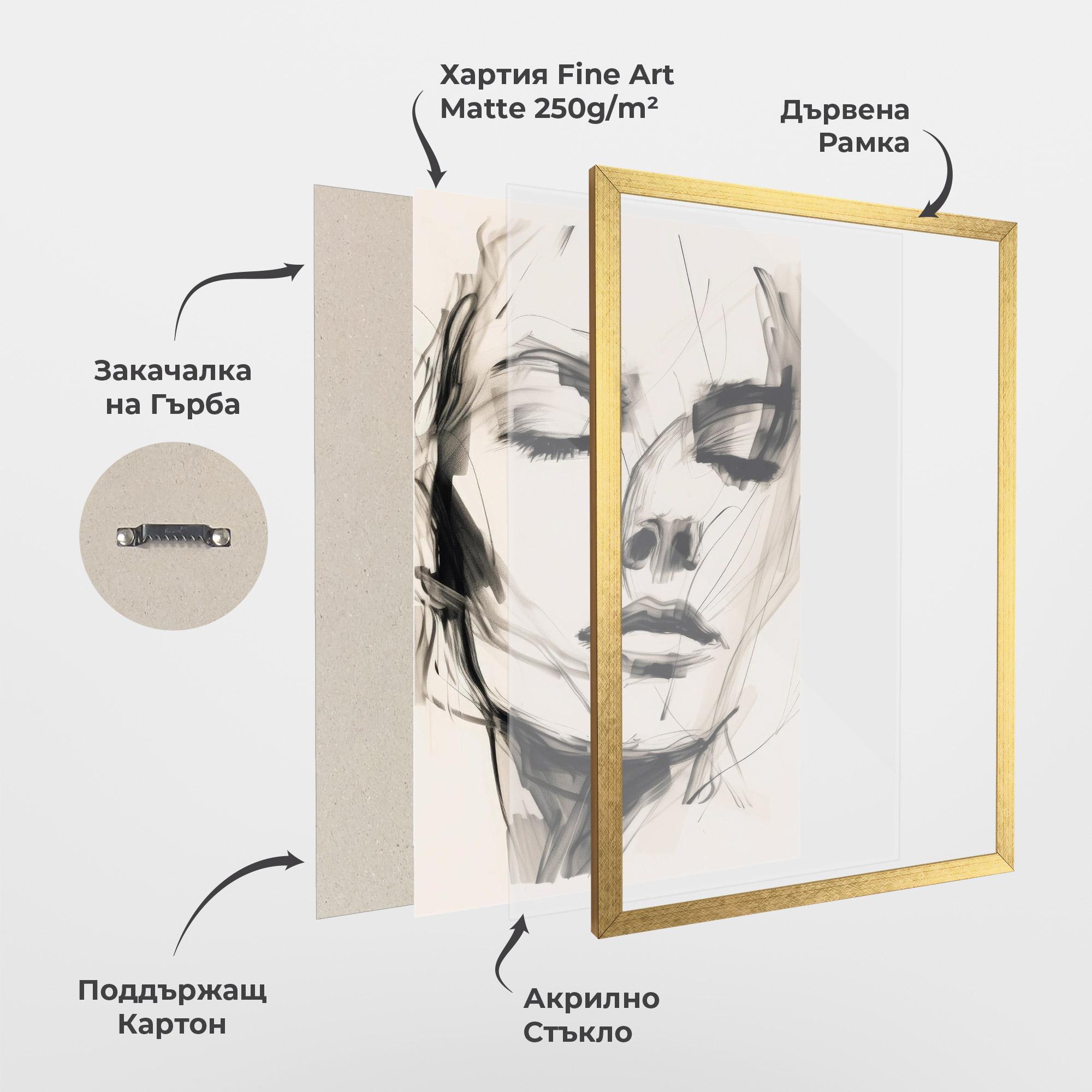 Рамкиран постер Continuous Line Woman mockup 1