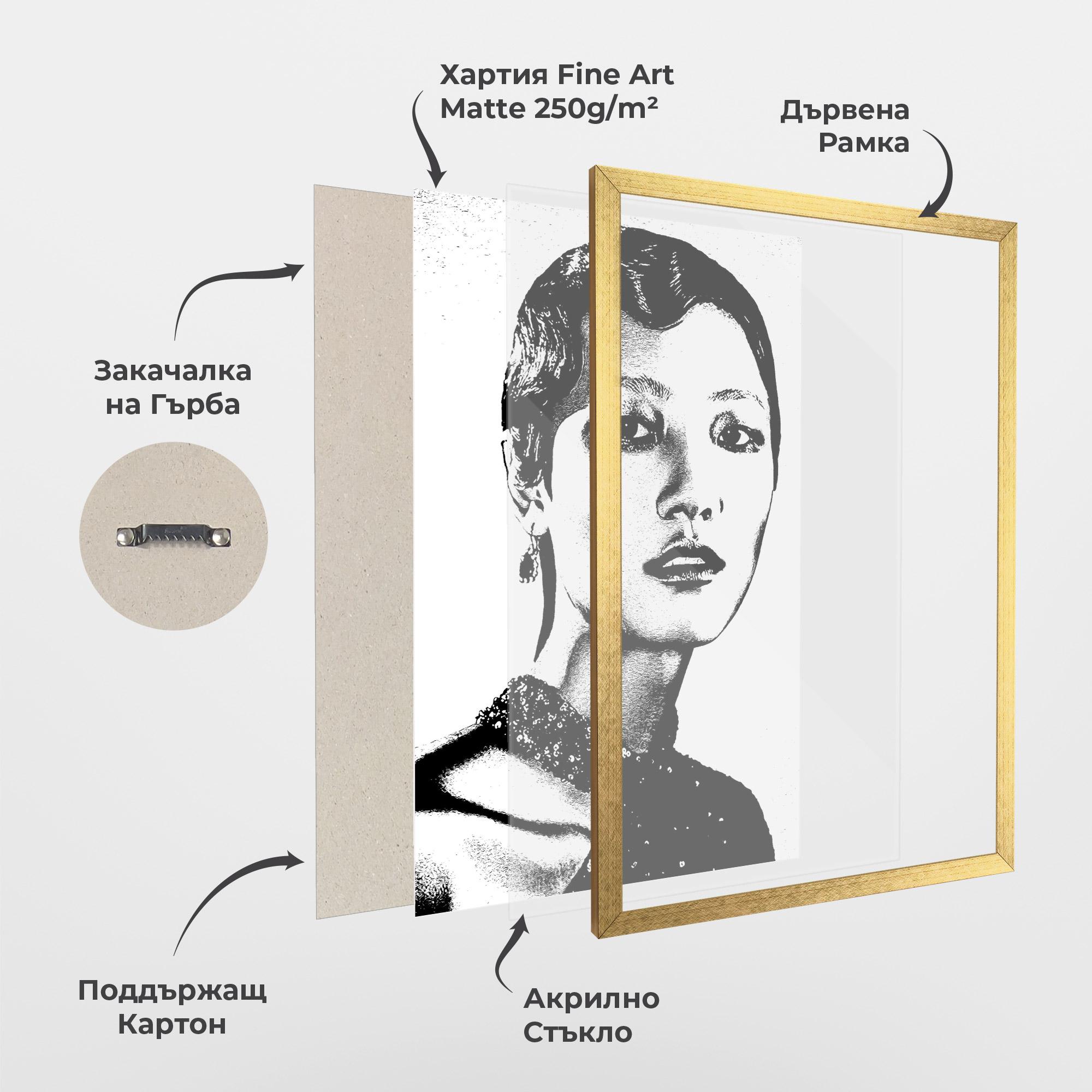 Рамкиран постер White Black Portrait mockup 1