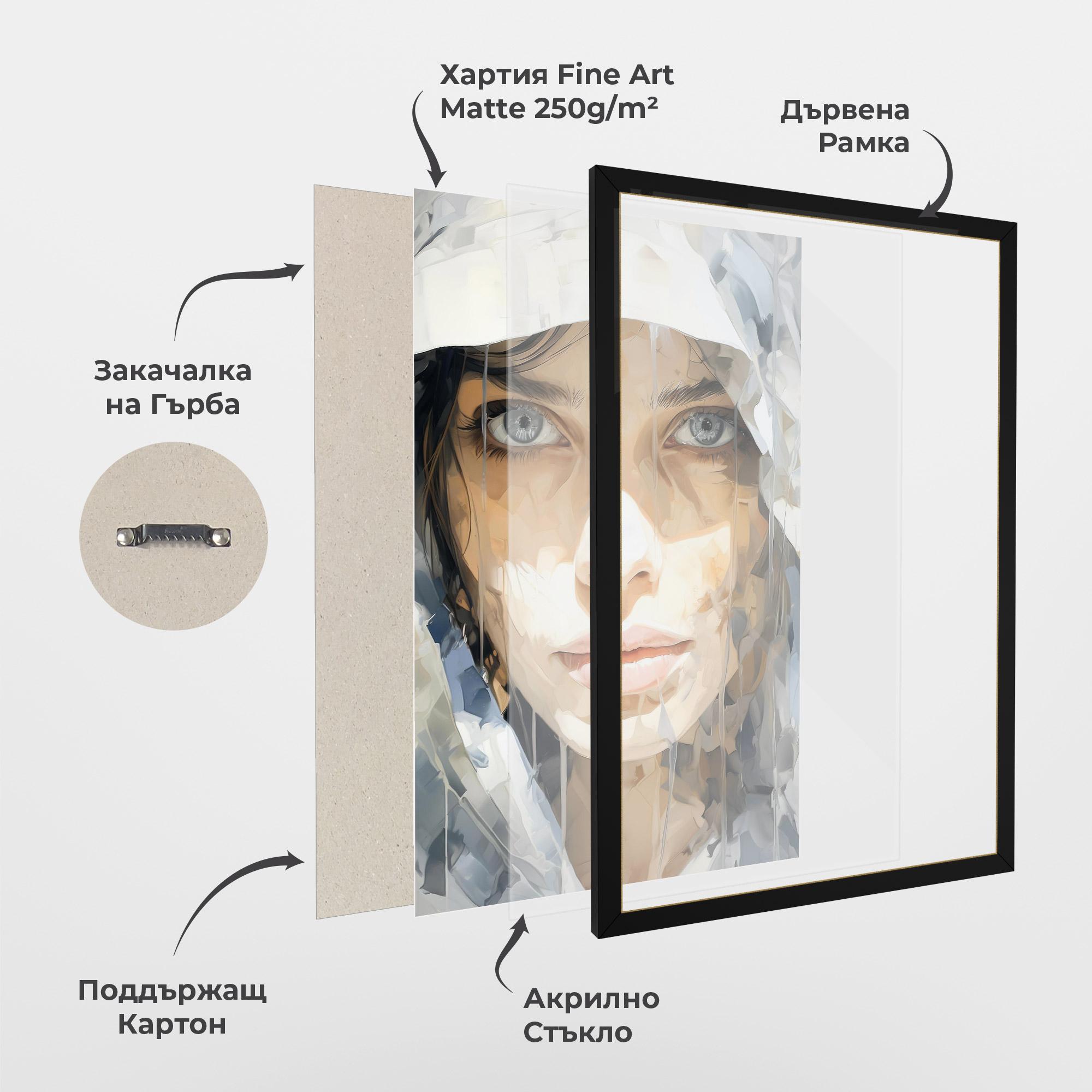 Рамкиран постер Close Up Portrait mockup 1