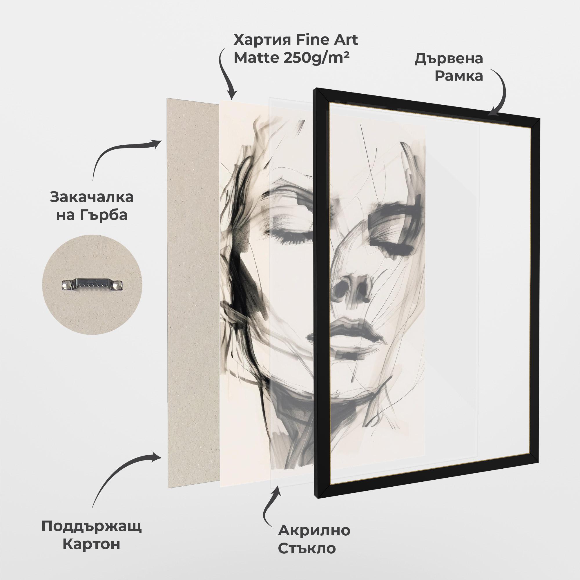 Рамкиран постер Continuous Line Woman mockup 1