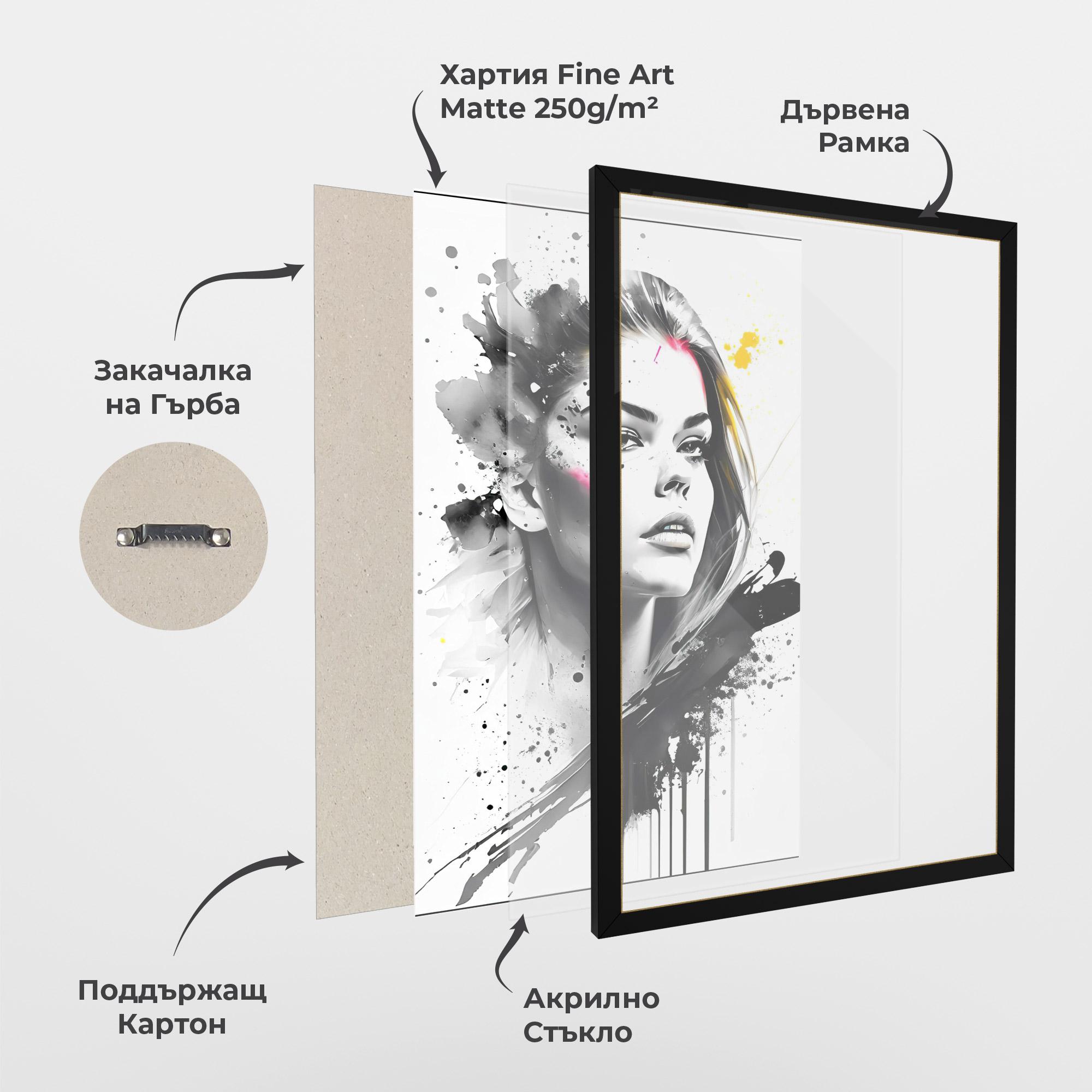 Рамкиран постер Ink Splash Portrait mockup 1