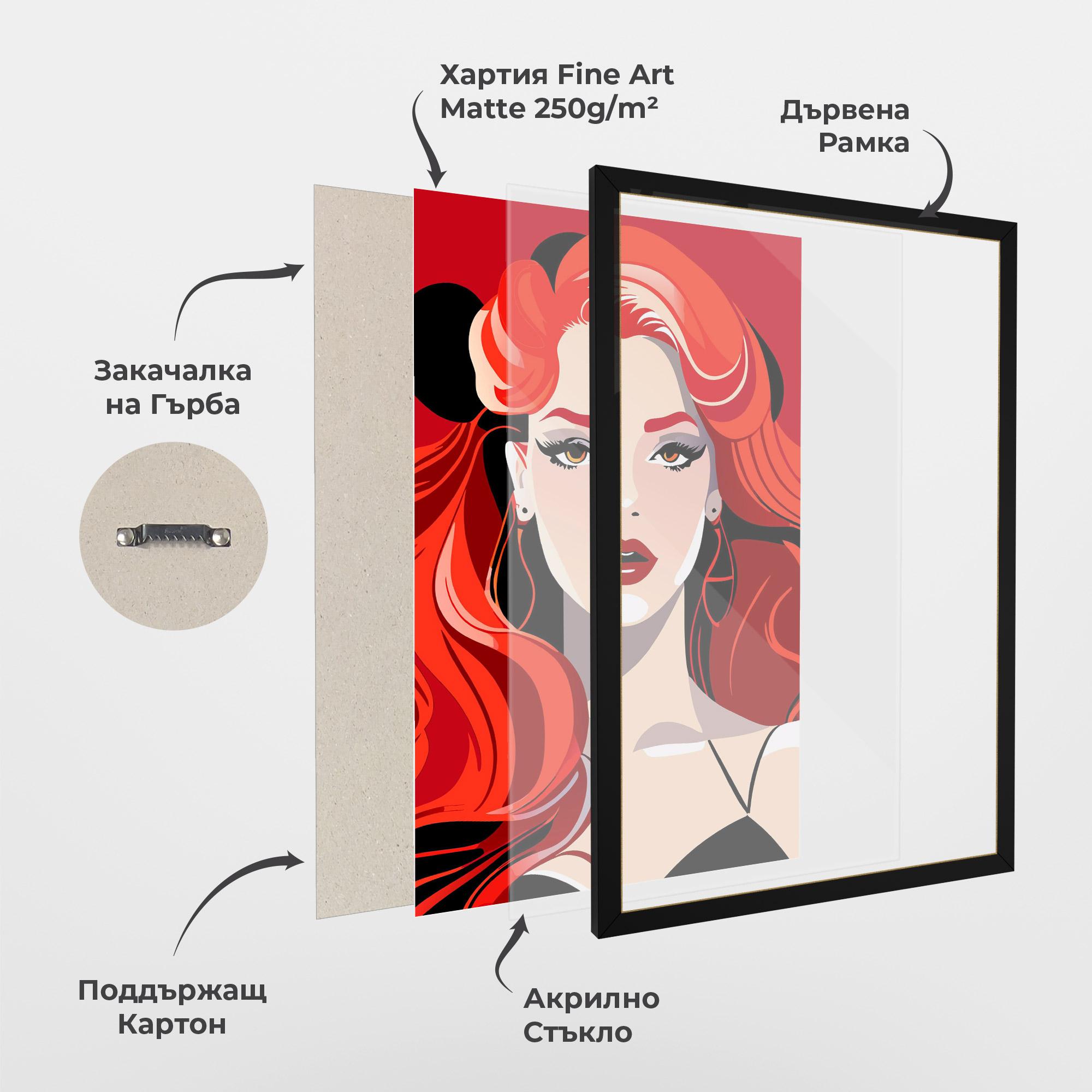 Рамкиран постер Red Hair Portrait mockup 1