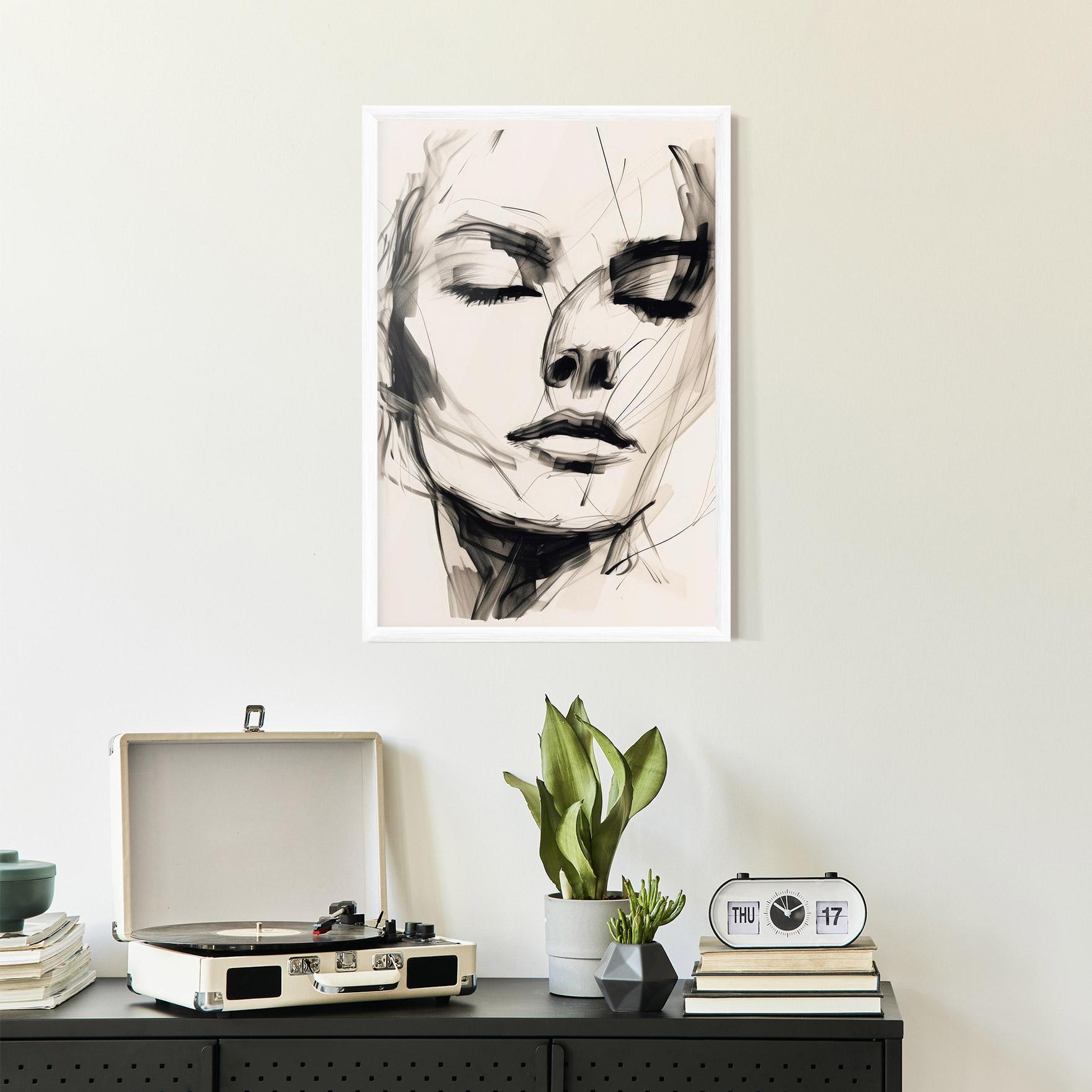 Рамкиран постер Continuous Line Woman mockup 2