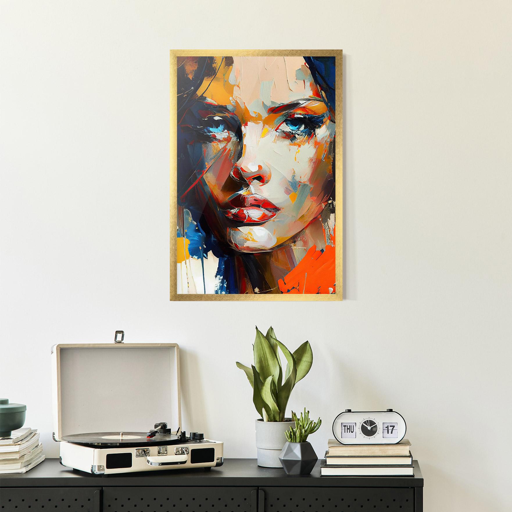 Рамкиран постер Beautiful Brunette Woman mockup 2