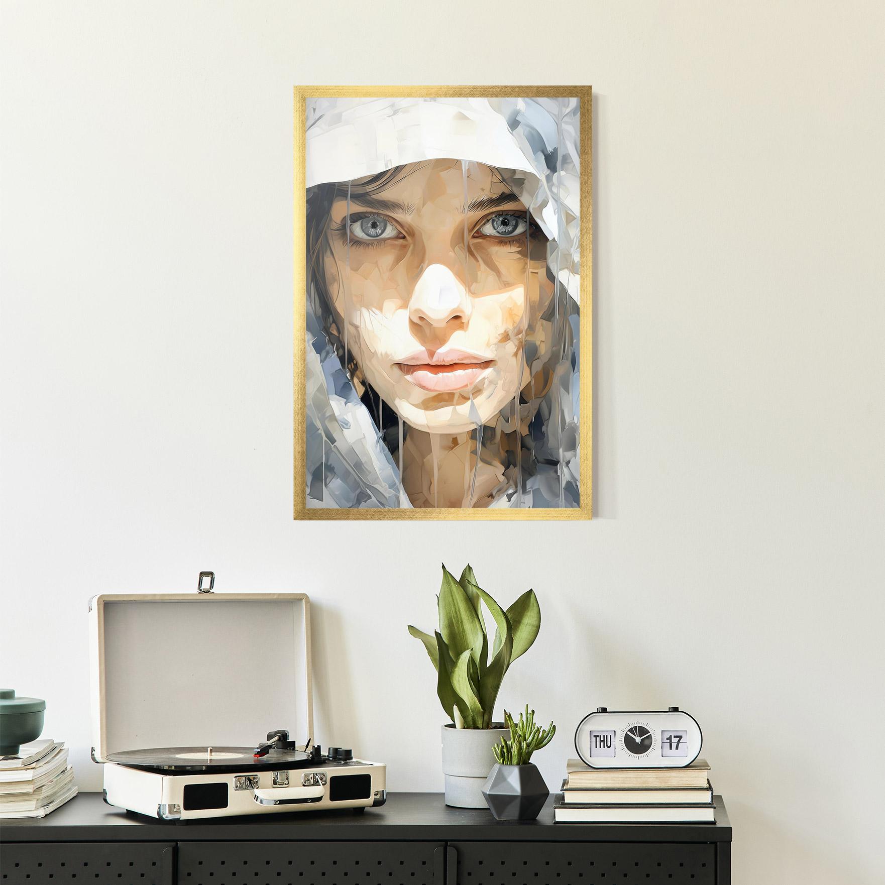 Рамкиран постер Close Up Portrait mockup 2