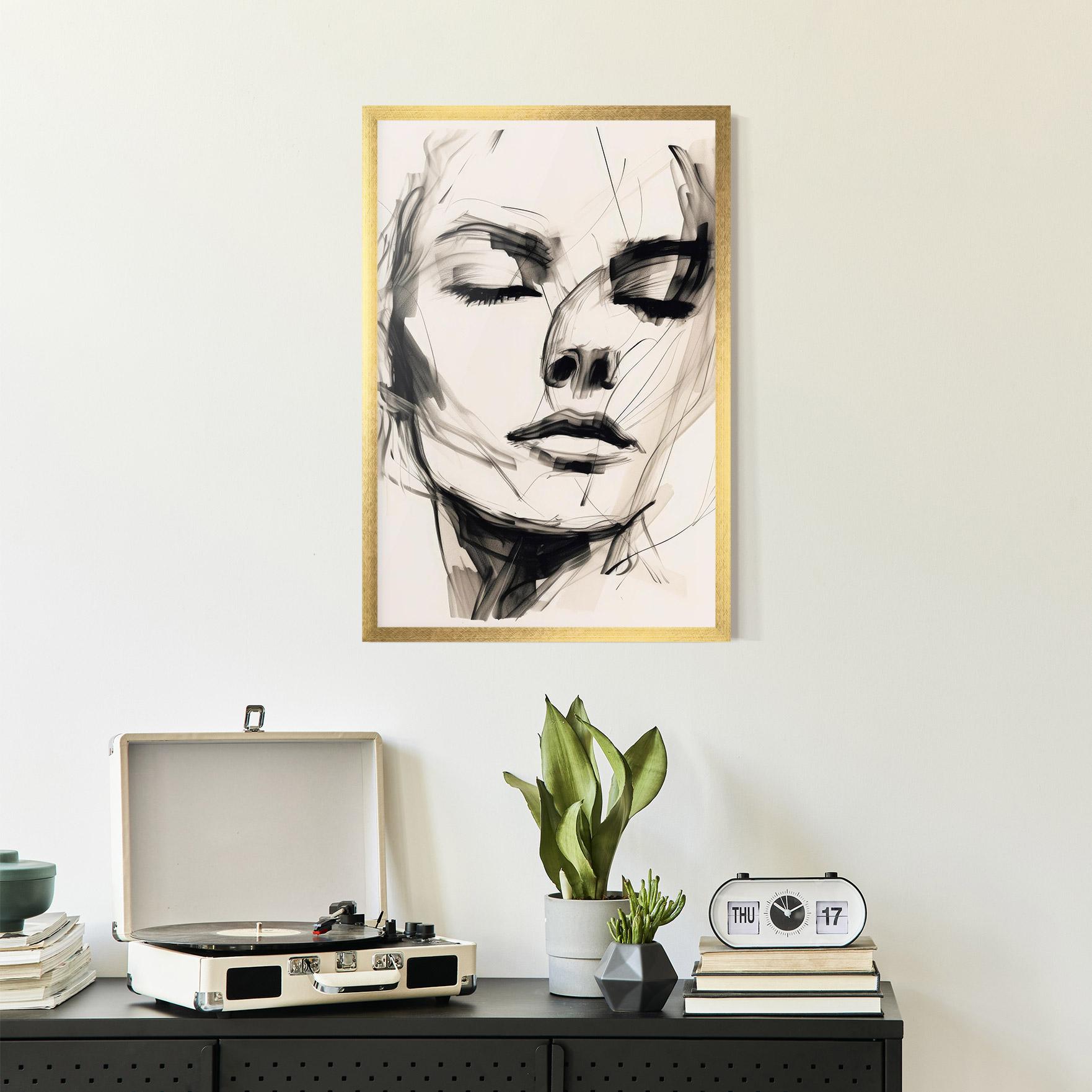 Рамкиран постер Continuous Line Woman mockup 2