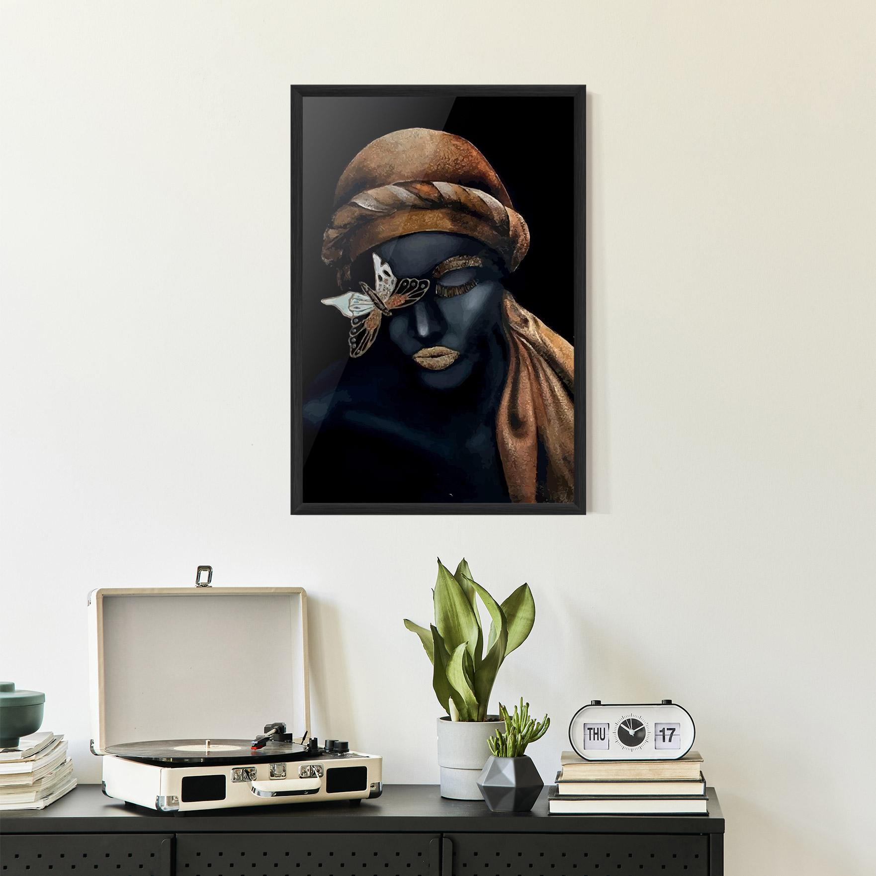 Рамкиран постер Butterfly Lady mockup 2