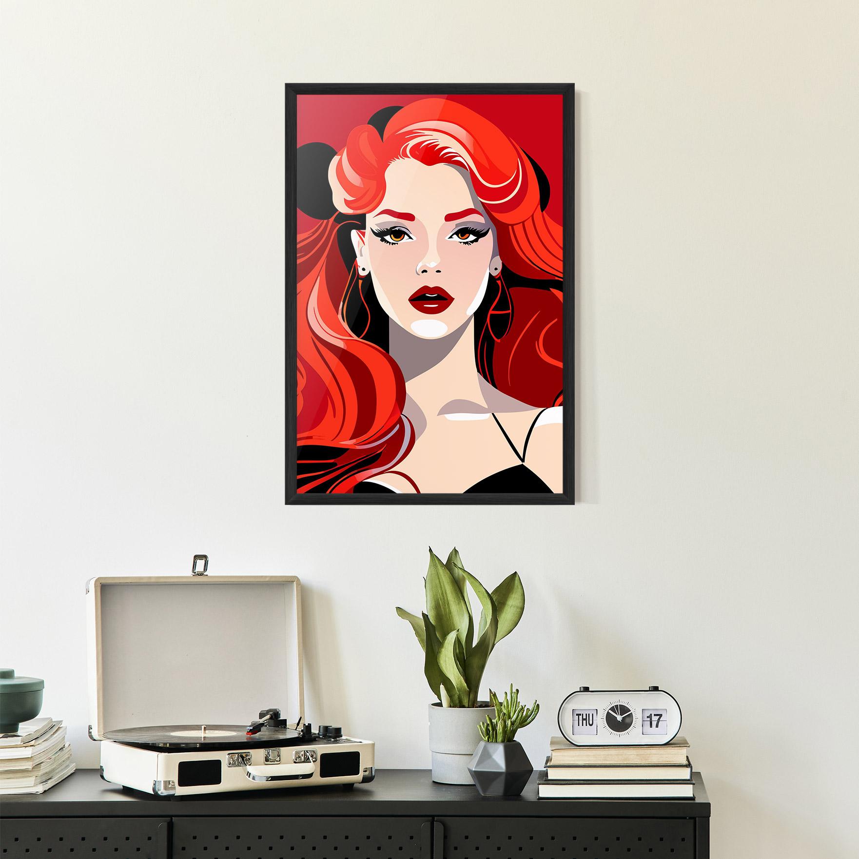 Рамкиран постер Red Hair Portrait mockup 2