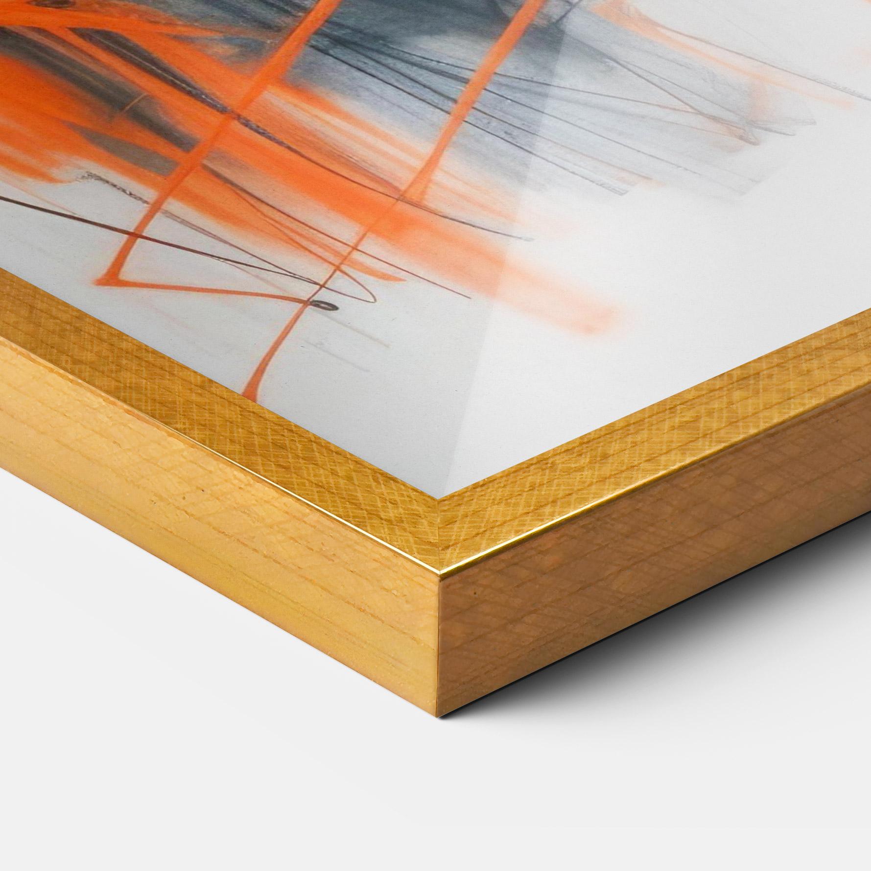 Рамкиран постер Orange Ink Drawing mockup 3