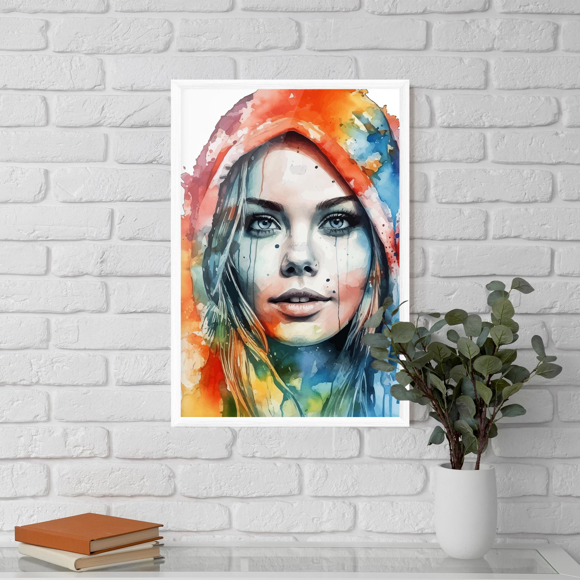 Рамкиран постер Colorful Portrait Art mockup 5
