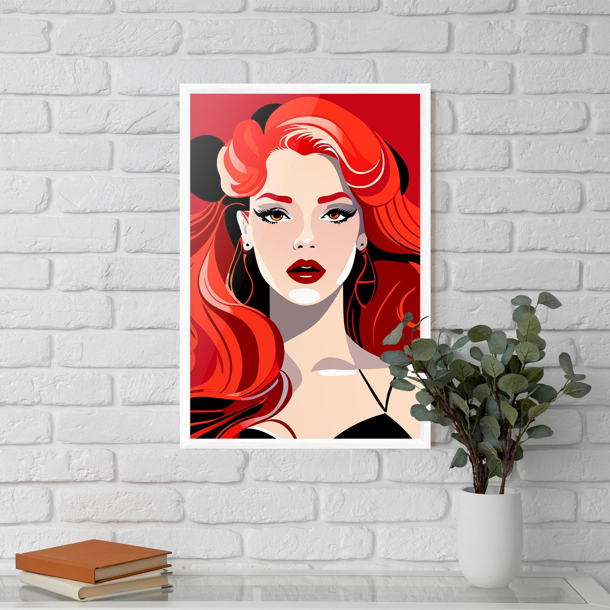 Рамкиран постер Red Hair Portrait mockup 5