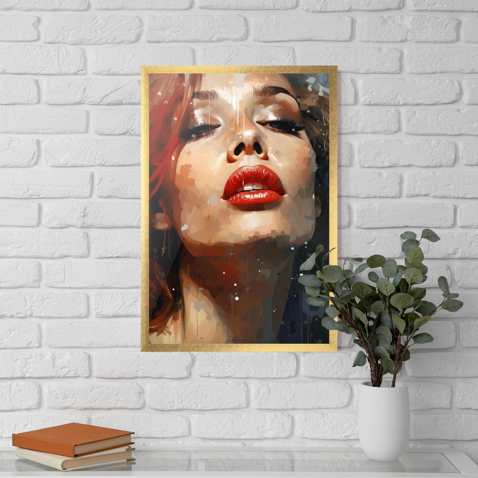 Рамкиран постер Close Up Look Portrait mockup 5