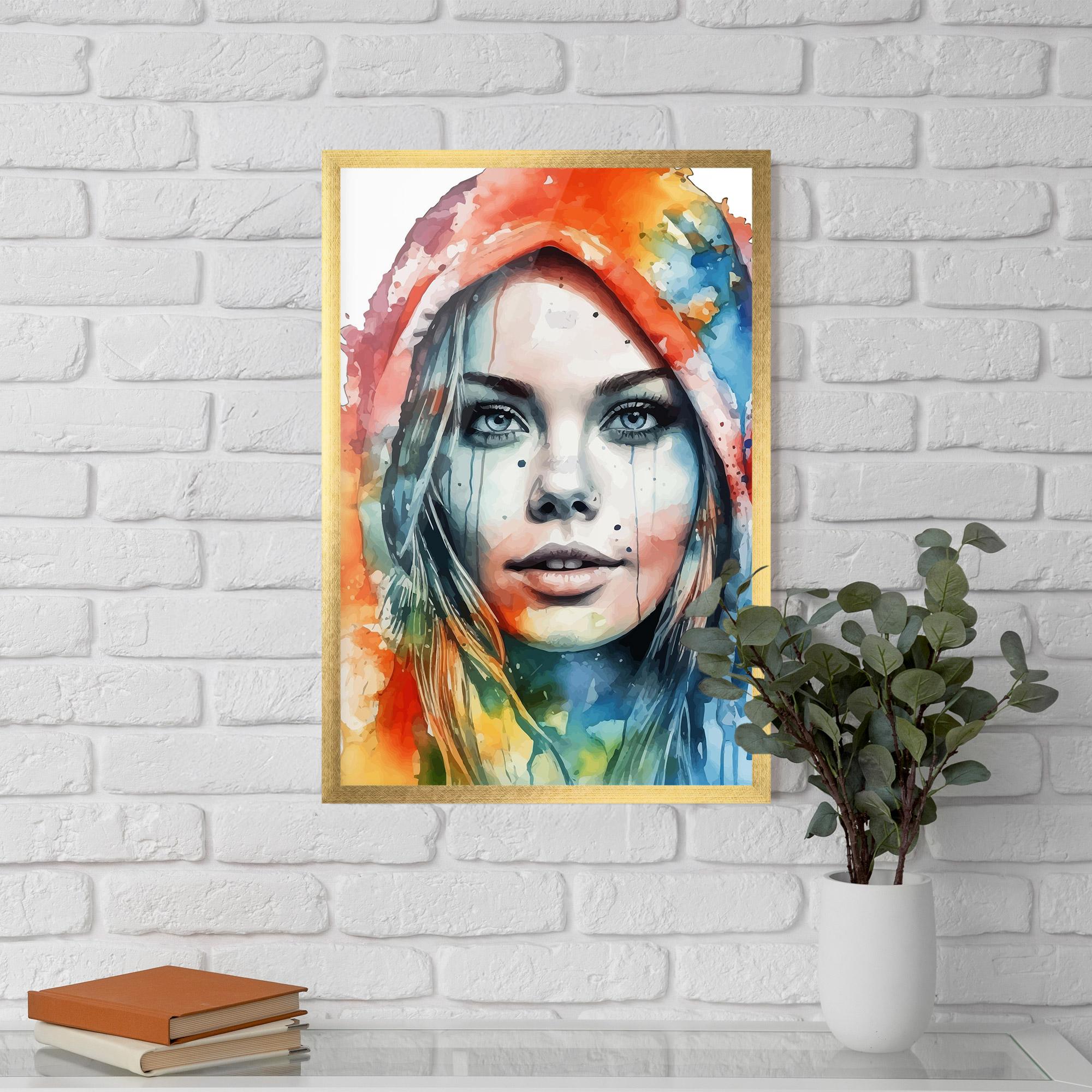 Рамкиран постер Colorful Portrait Art mockup 5