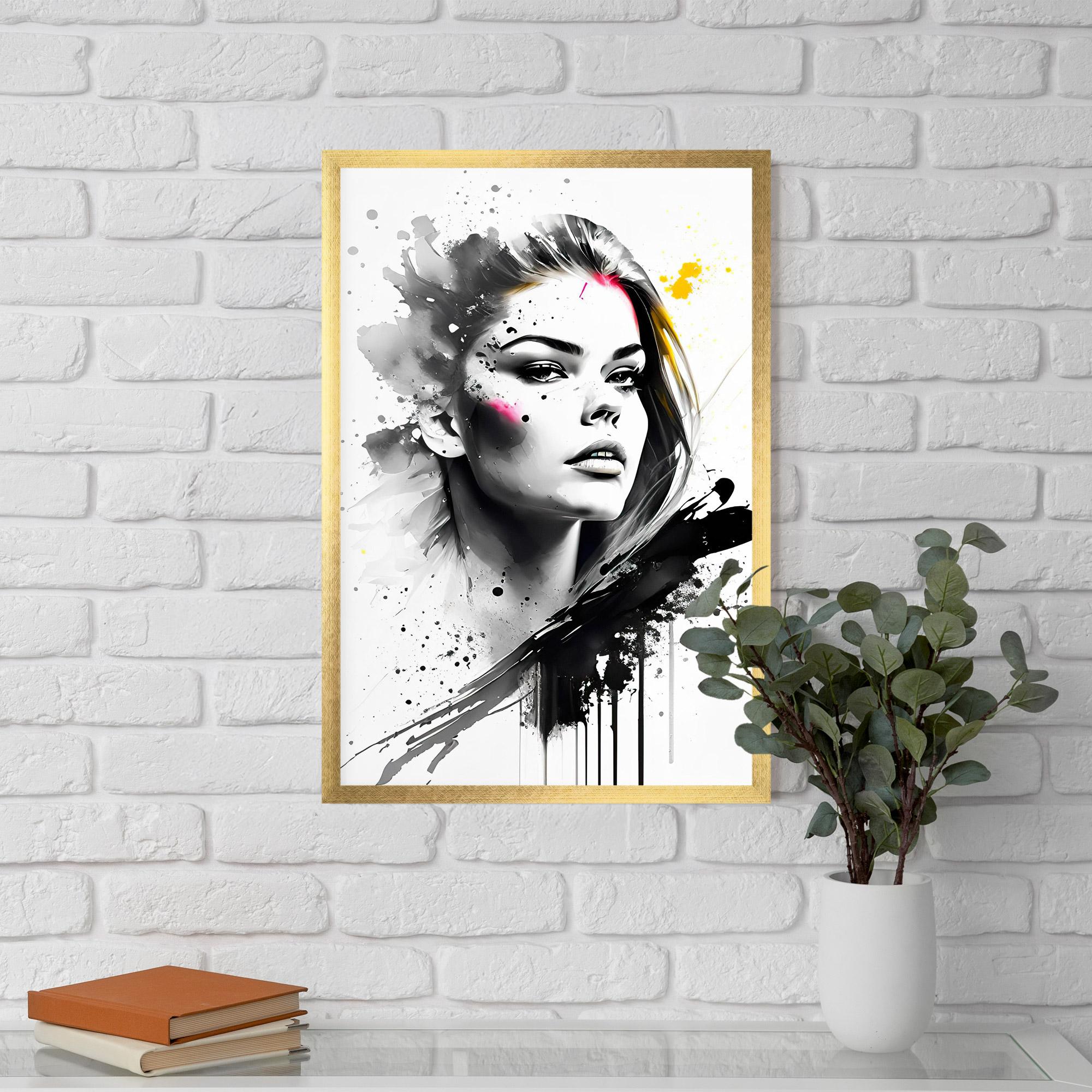 Рамкиран постер Ink Splash Portrait mockup 5