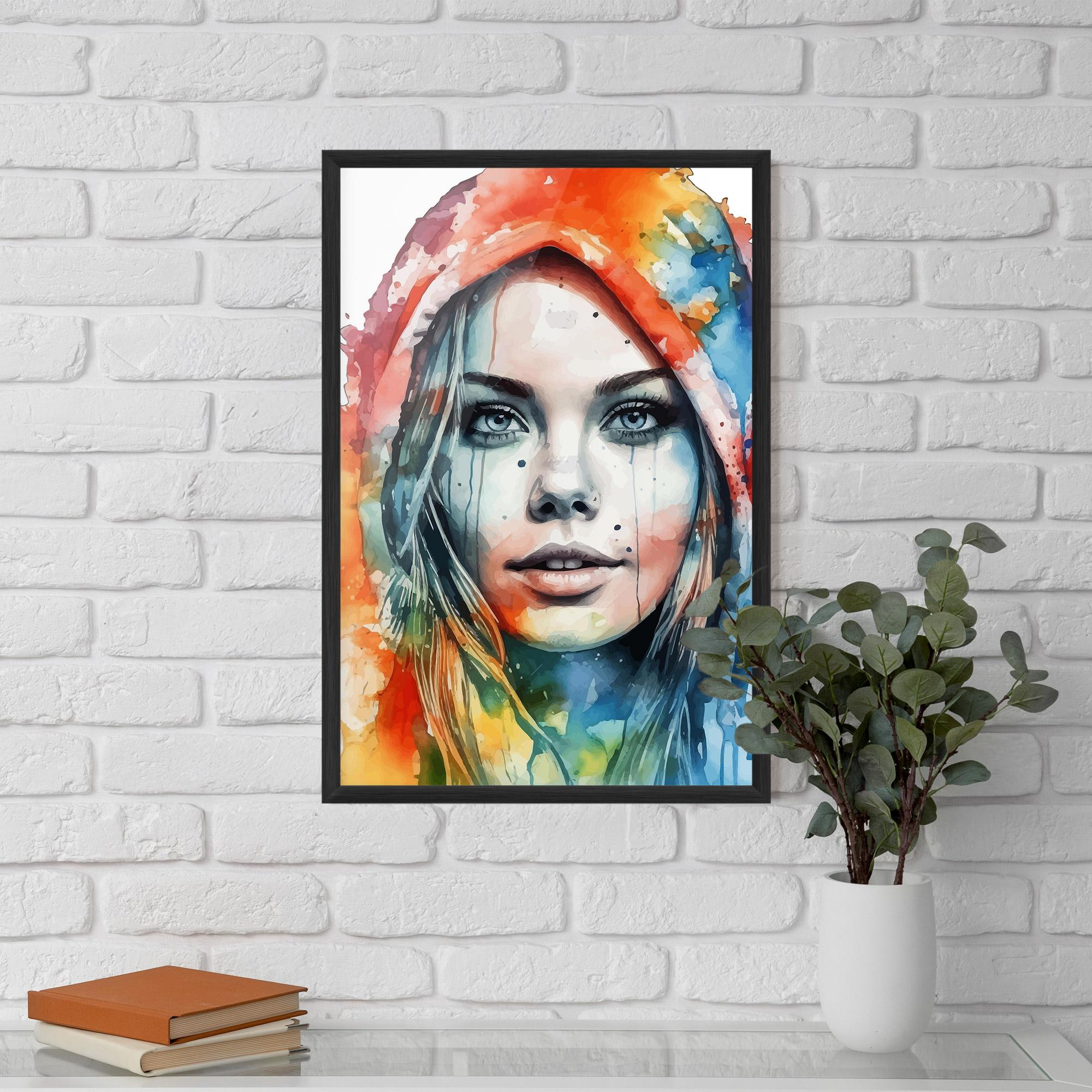 Рамкиран постер Colorful Portrait Art mockup 5