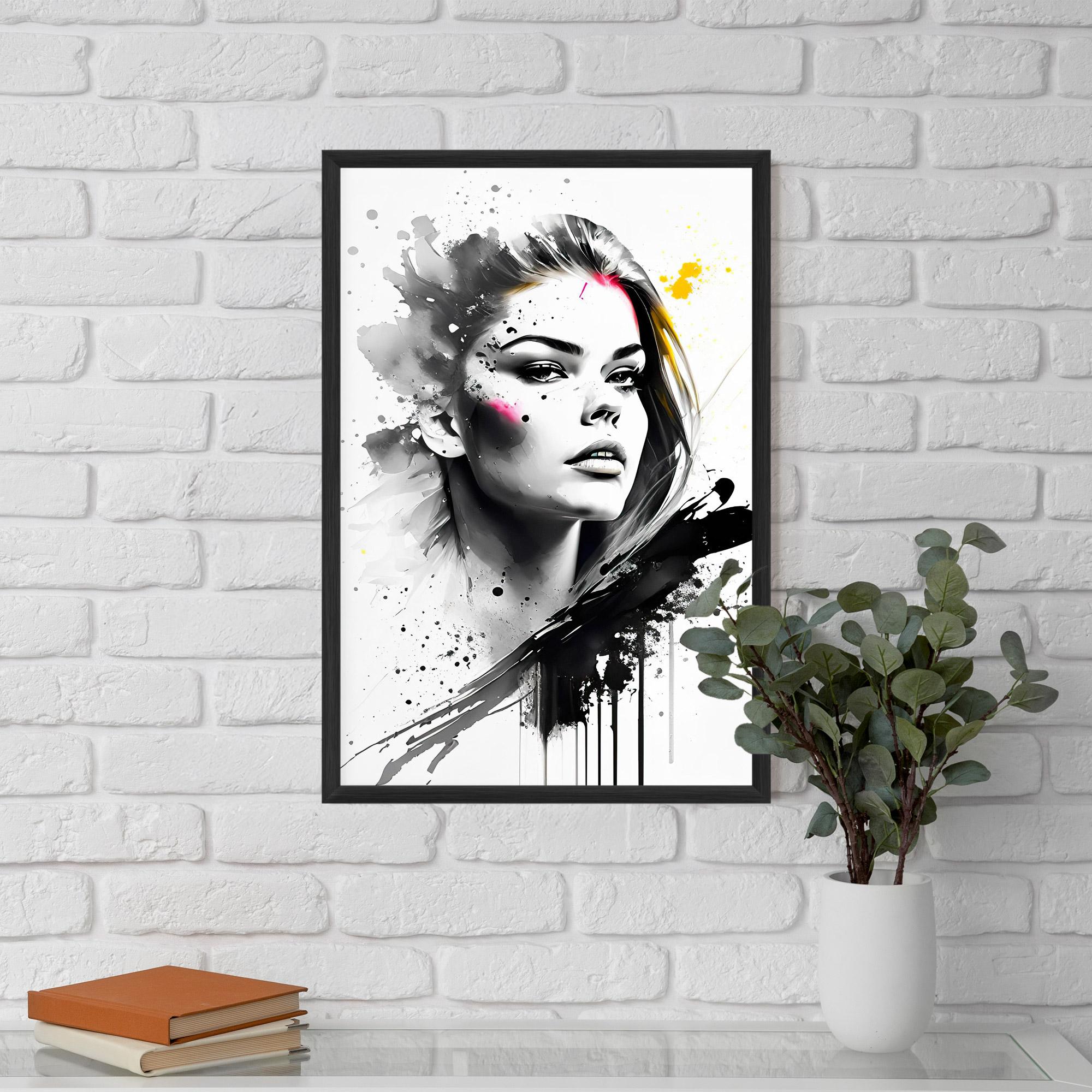 Рамкиран постер Ink Splash Portrait mockup 5
