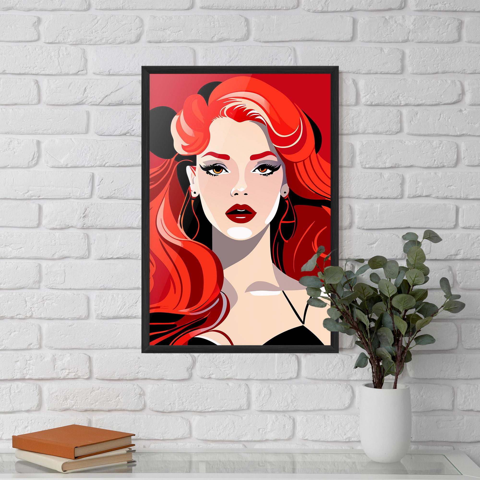 Рамкиран постер Red Hair Portrait mockup 5