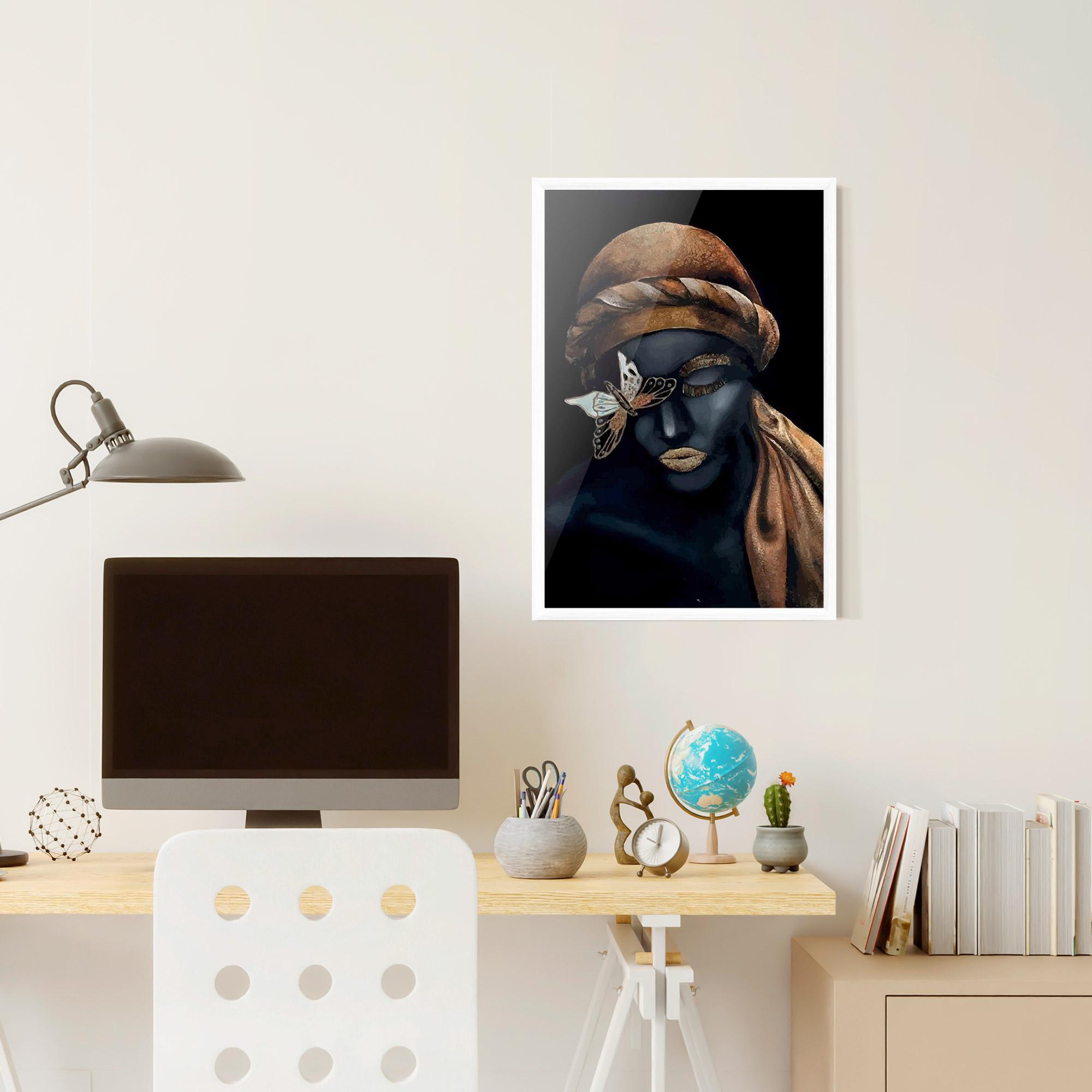 Рамкиран постер Butterfly Lady mockup 6