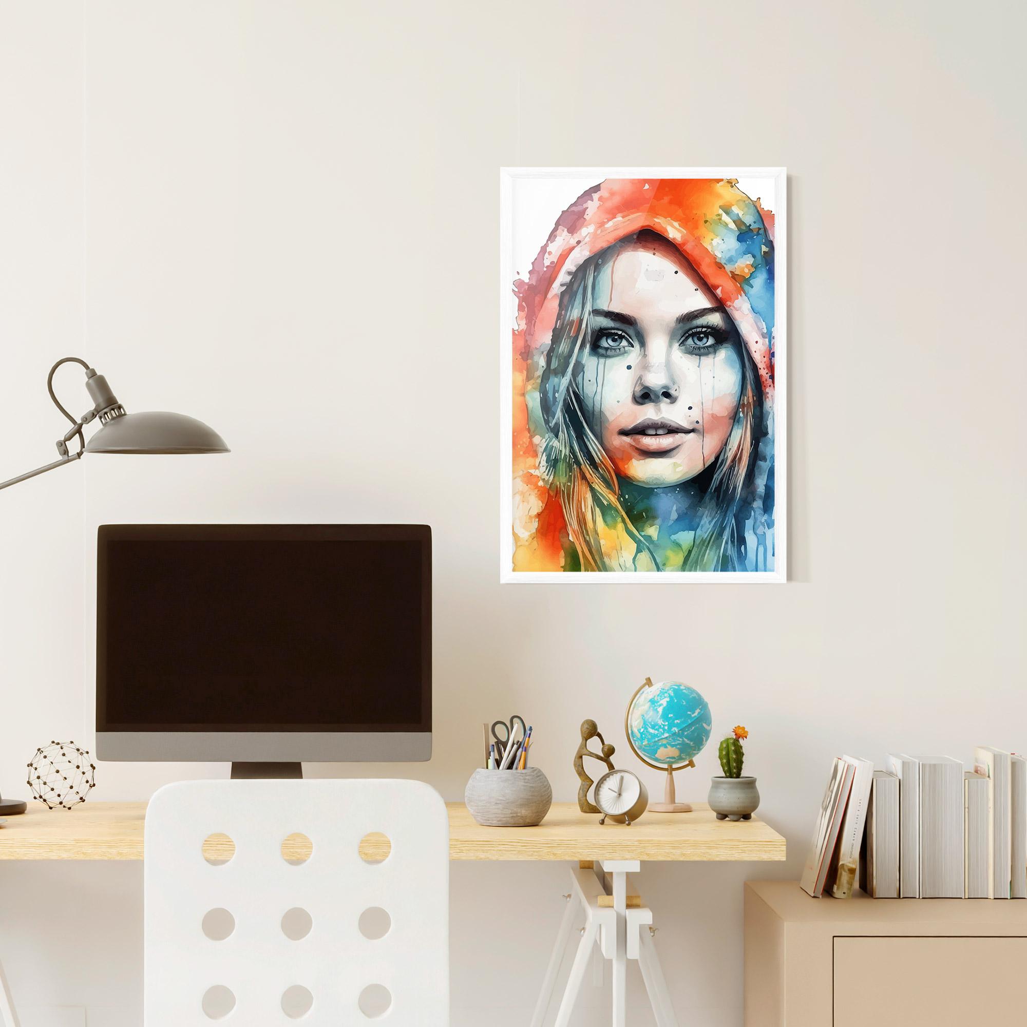 Рамкиран постер Colorful Portrait Art mockup 6