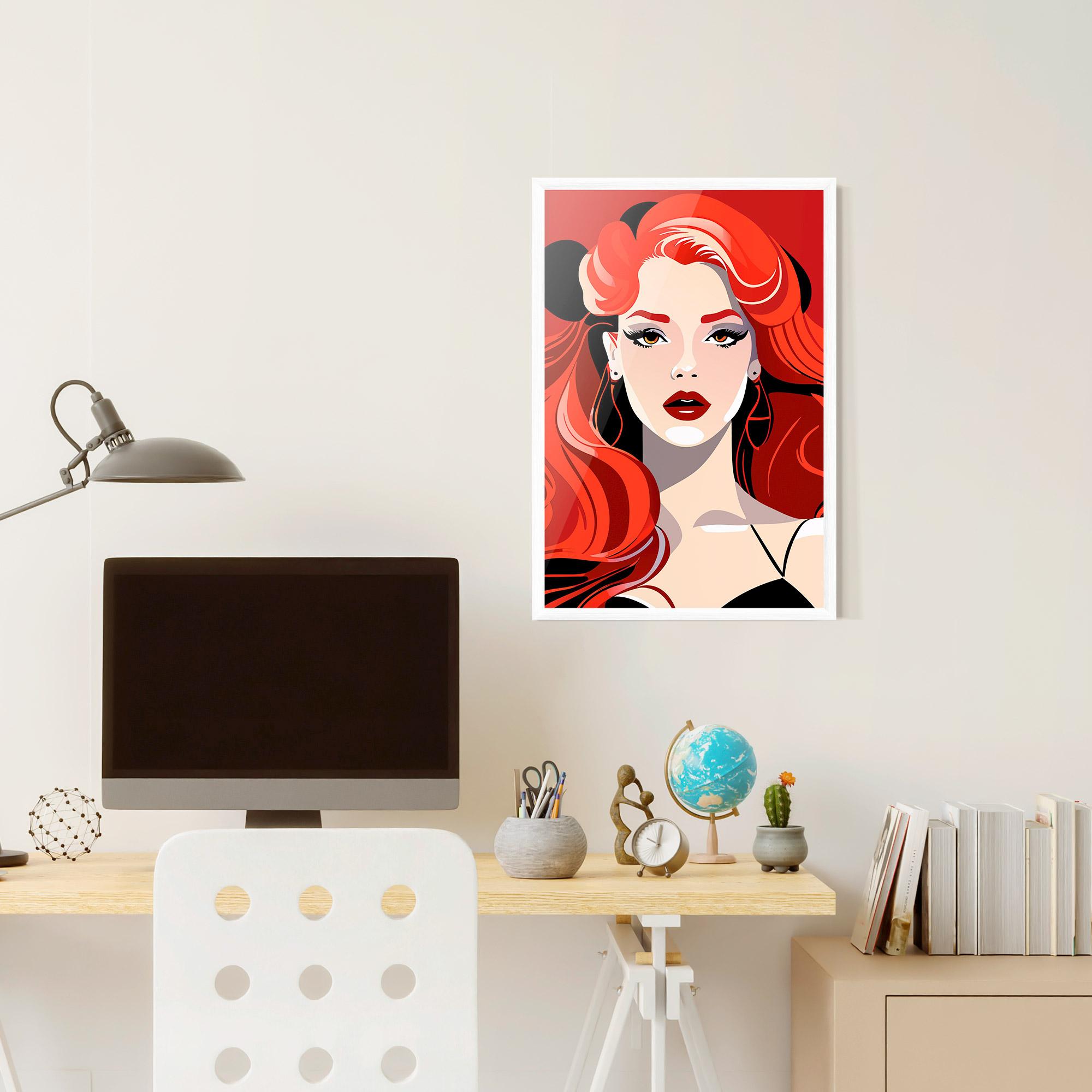 Рамкиран постер Red Hair Portrait mockup 6