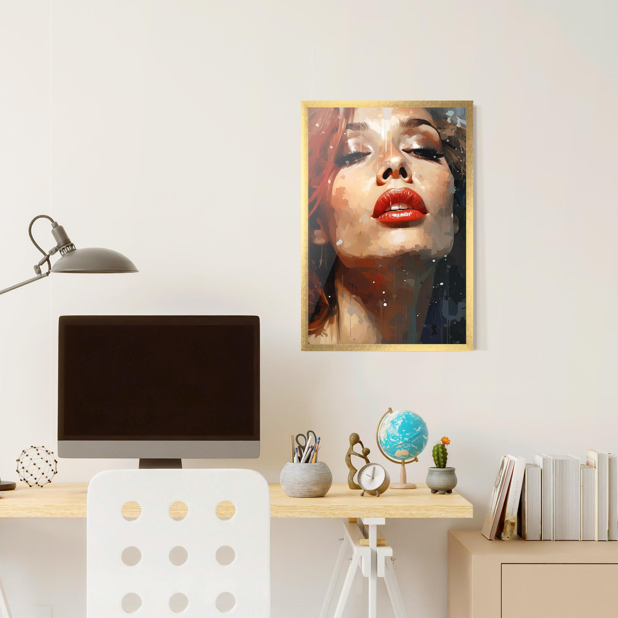 Рамкиран постер Close Up Look Portrait mockup 6