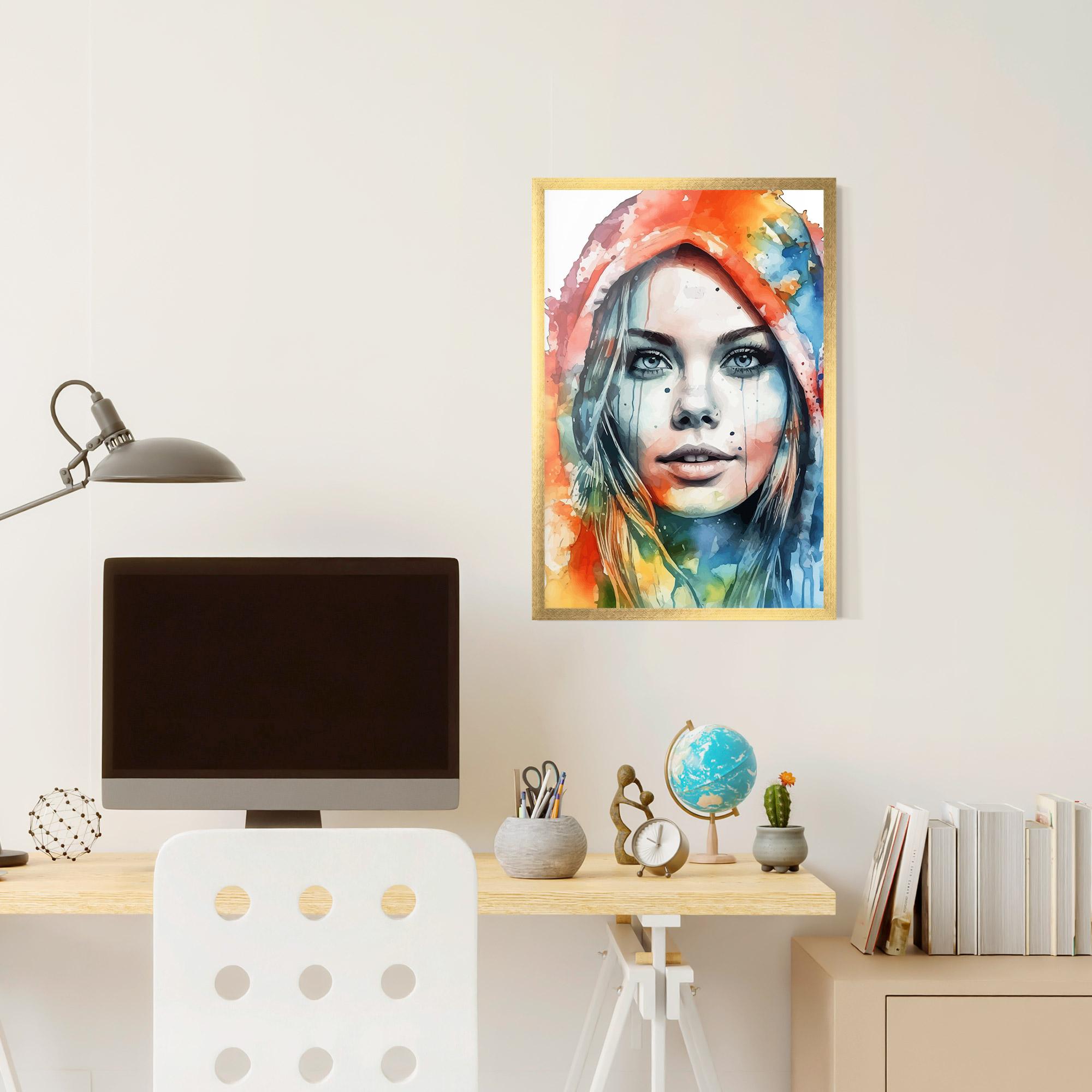 Рамкиран постер Colorful Portrait Art mockup 6