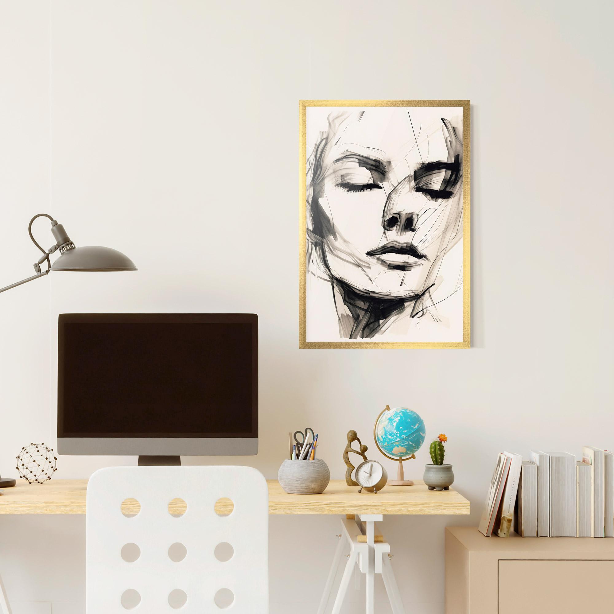 Рамкиран постер Continuous Line Woman mockup 6