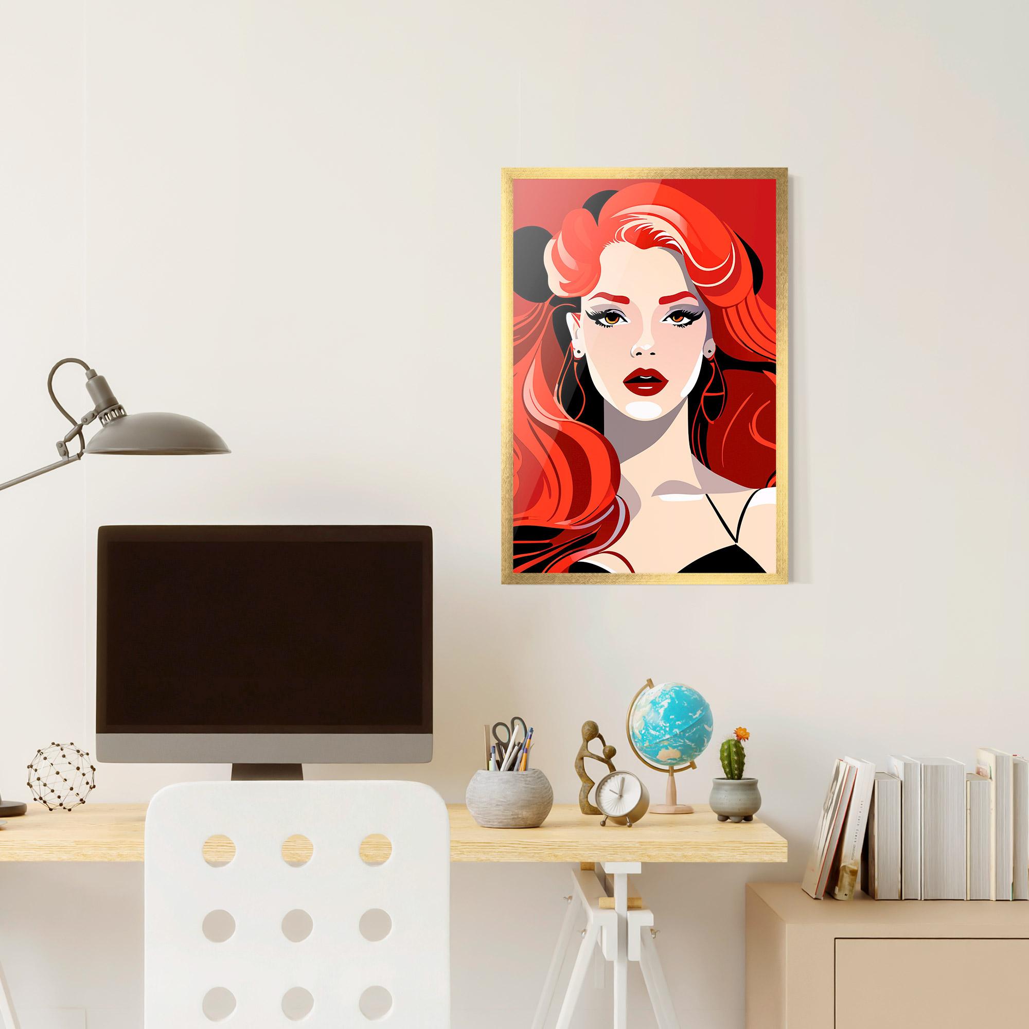 Рамкиран постер Red Hair Portrait mockup 6