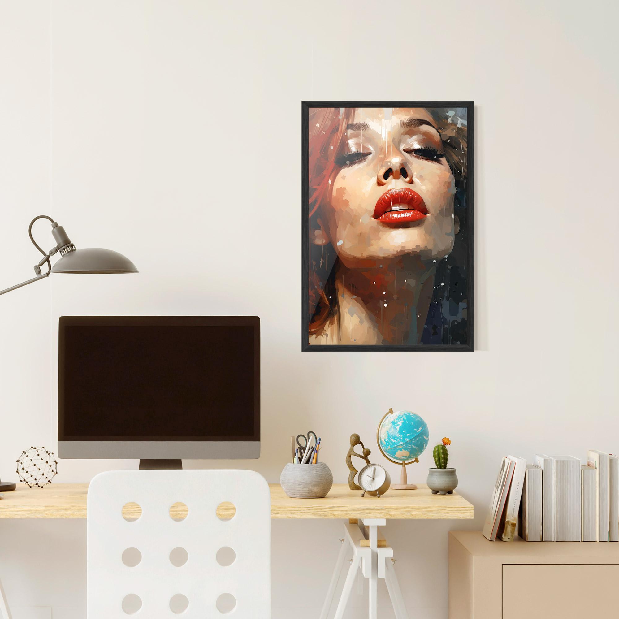 Рамкиран постер Close Up Look Portrait mockup 6