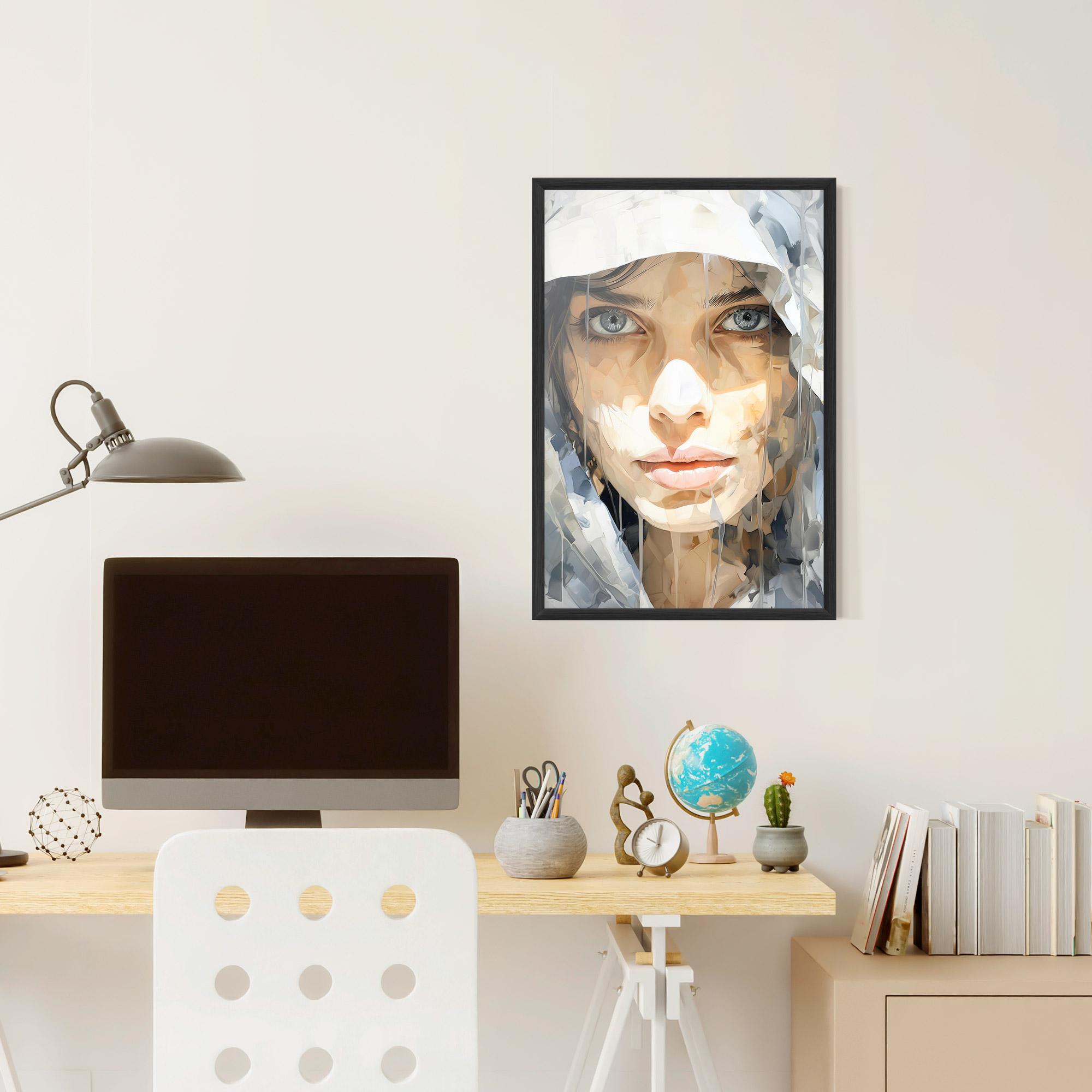 Рамкиран постер Close Up Portrait mockup 6