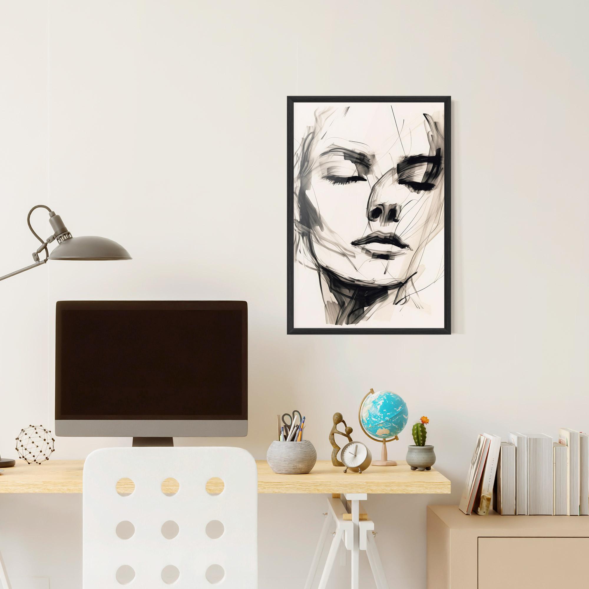 Рамкиран постер Continuous Line Woman mockup 6