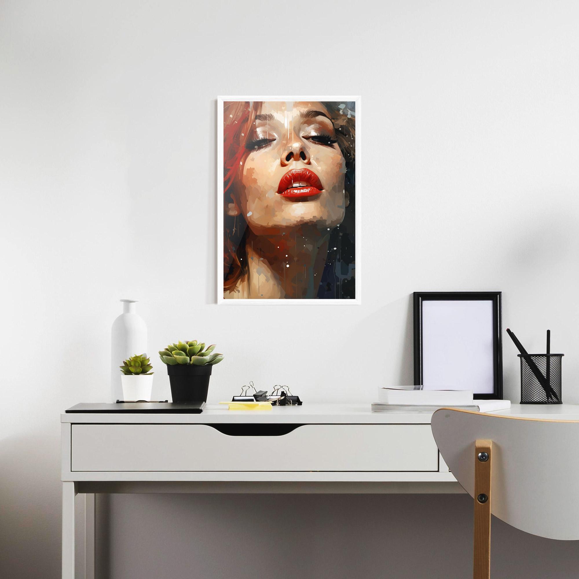 Рамкиран постер Close Up Look Portrait mockup 7