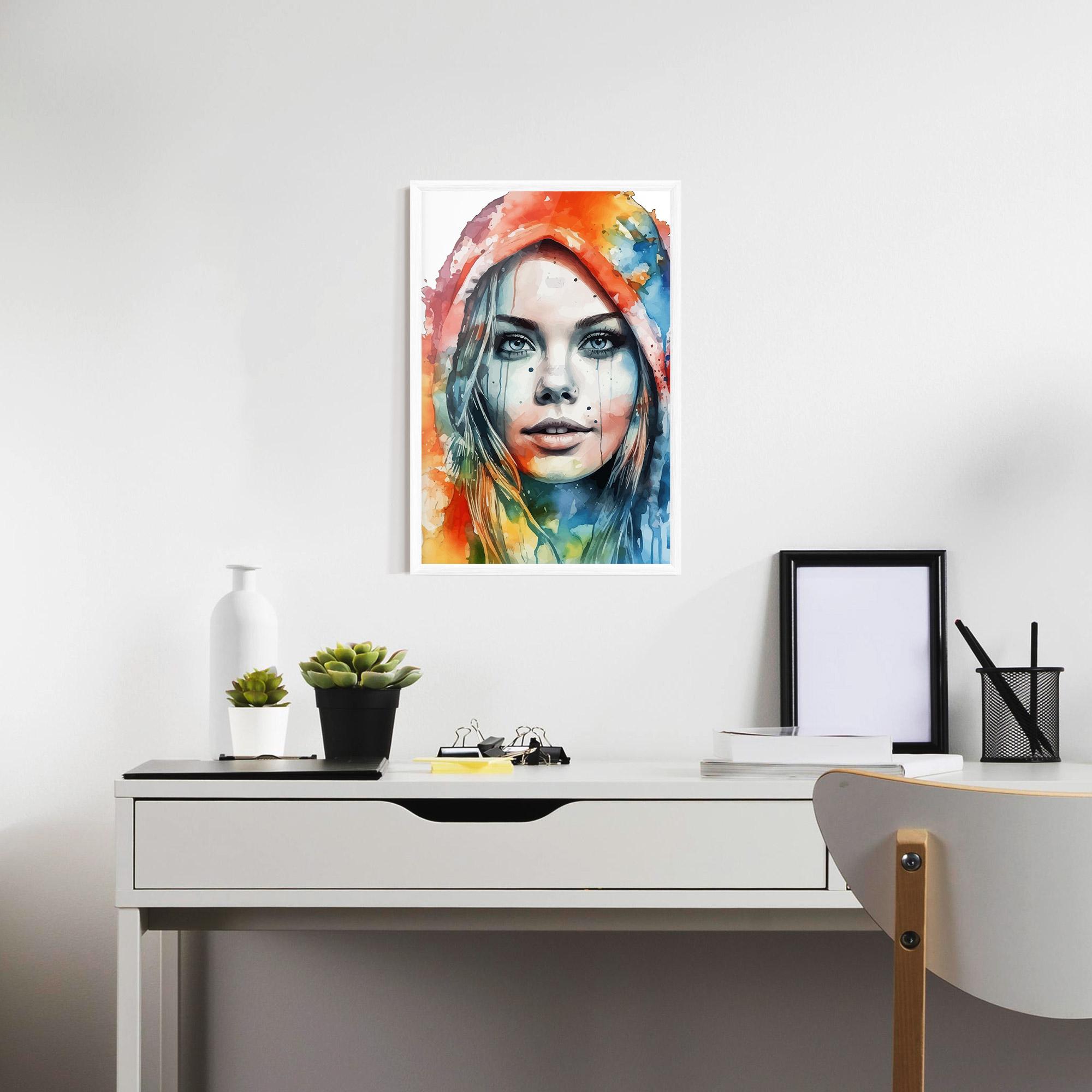Рамкиран постер Colorful Portrait Art mockup 7