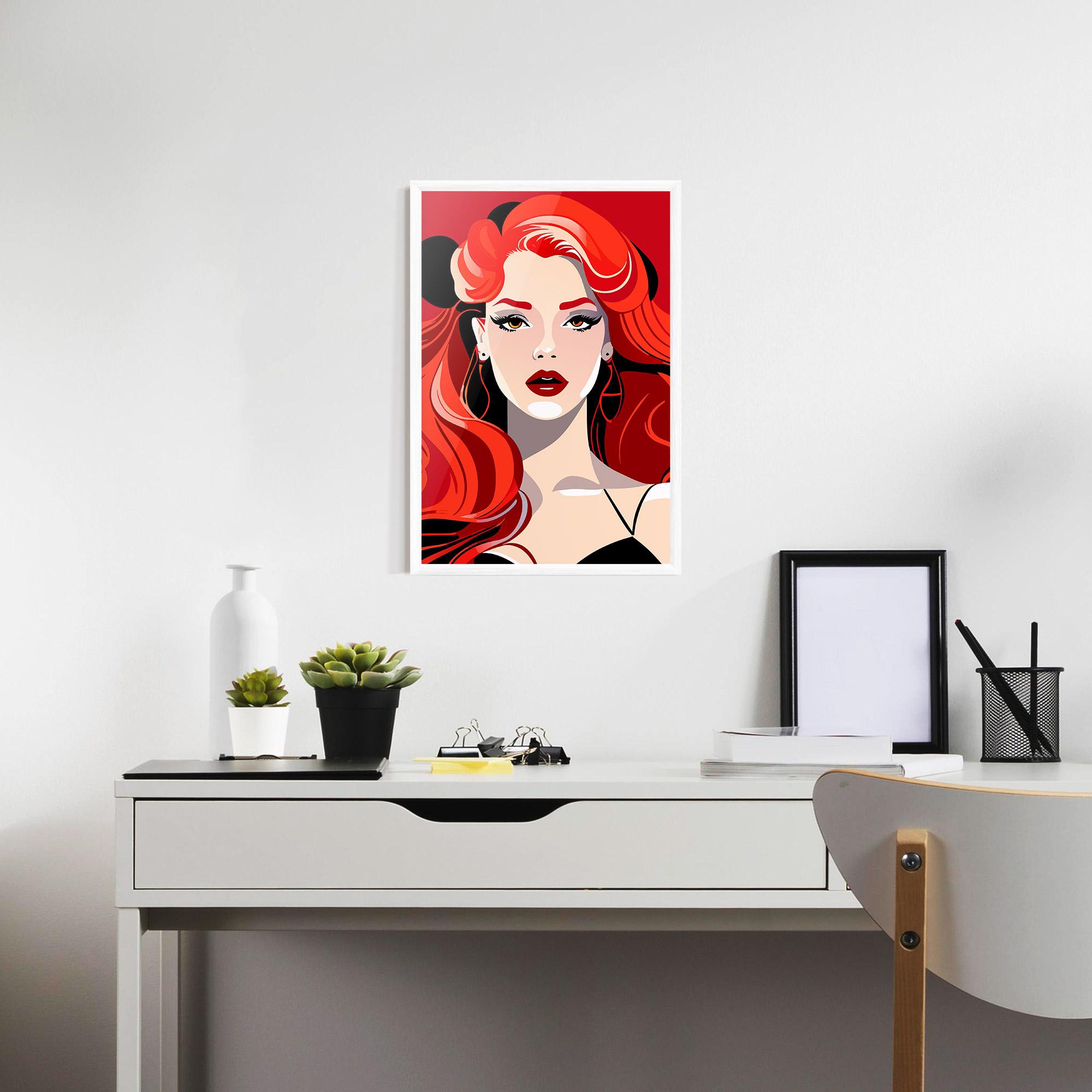 Рамкиран постер Red Hair Portrait mockup 7