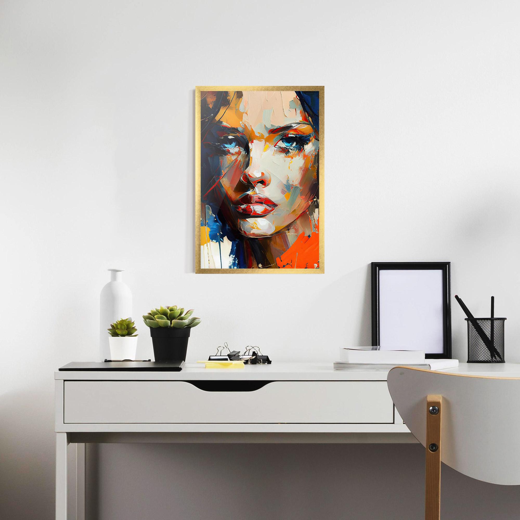 Рамкиран постер Beautiful Brunette Woman mockup 7