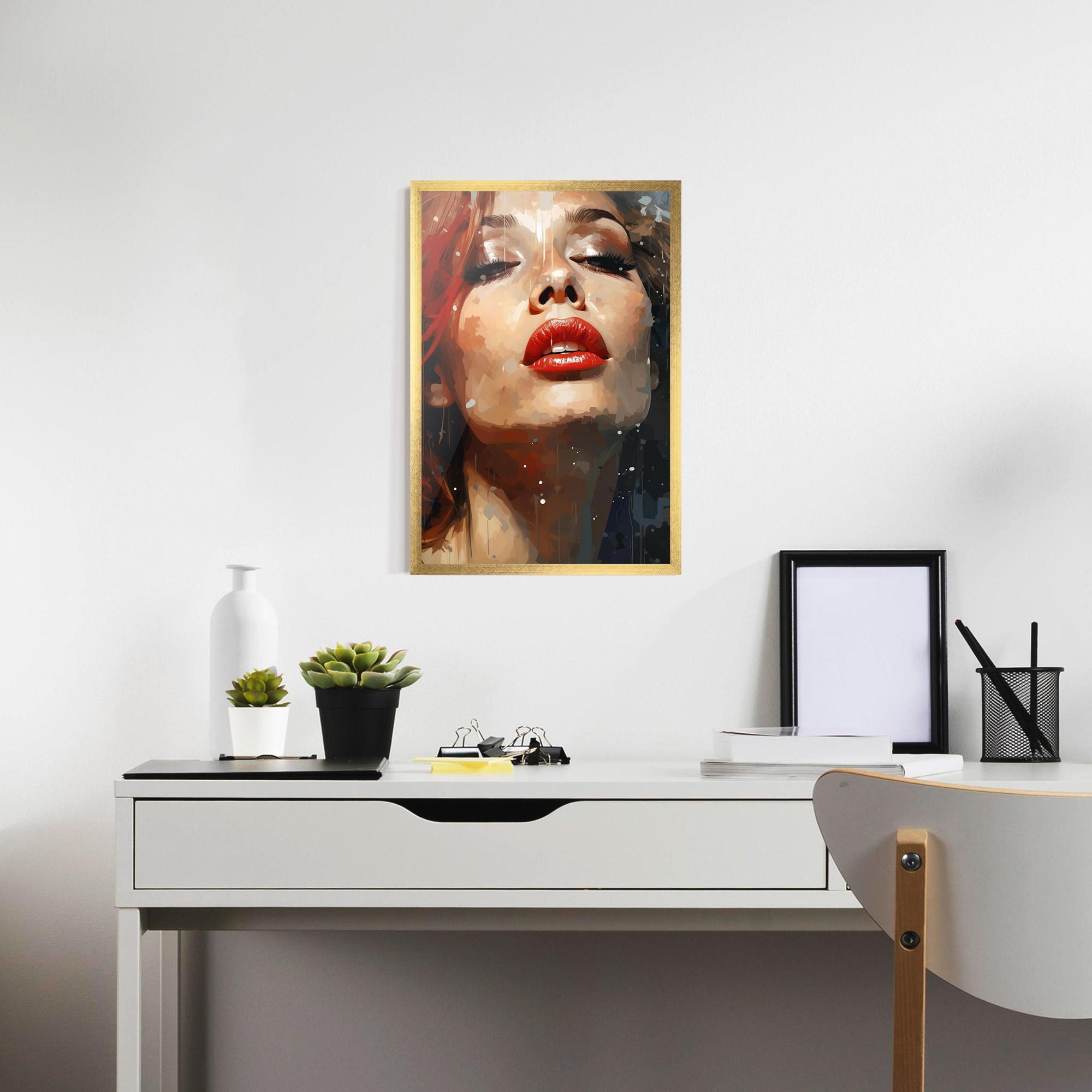 Рамкиран постер Close Up Look Portrait mockup 7