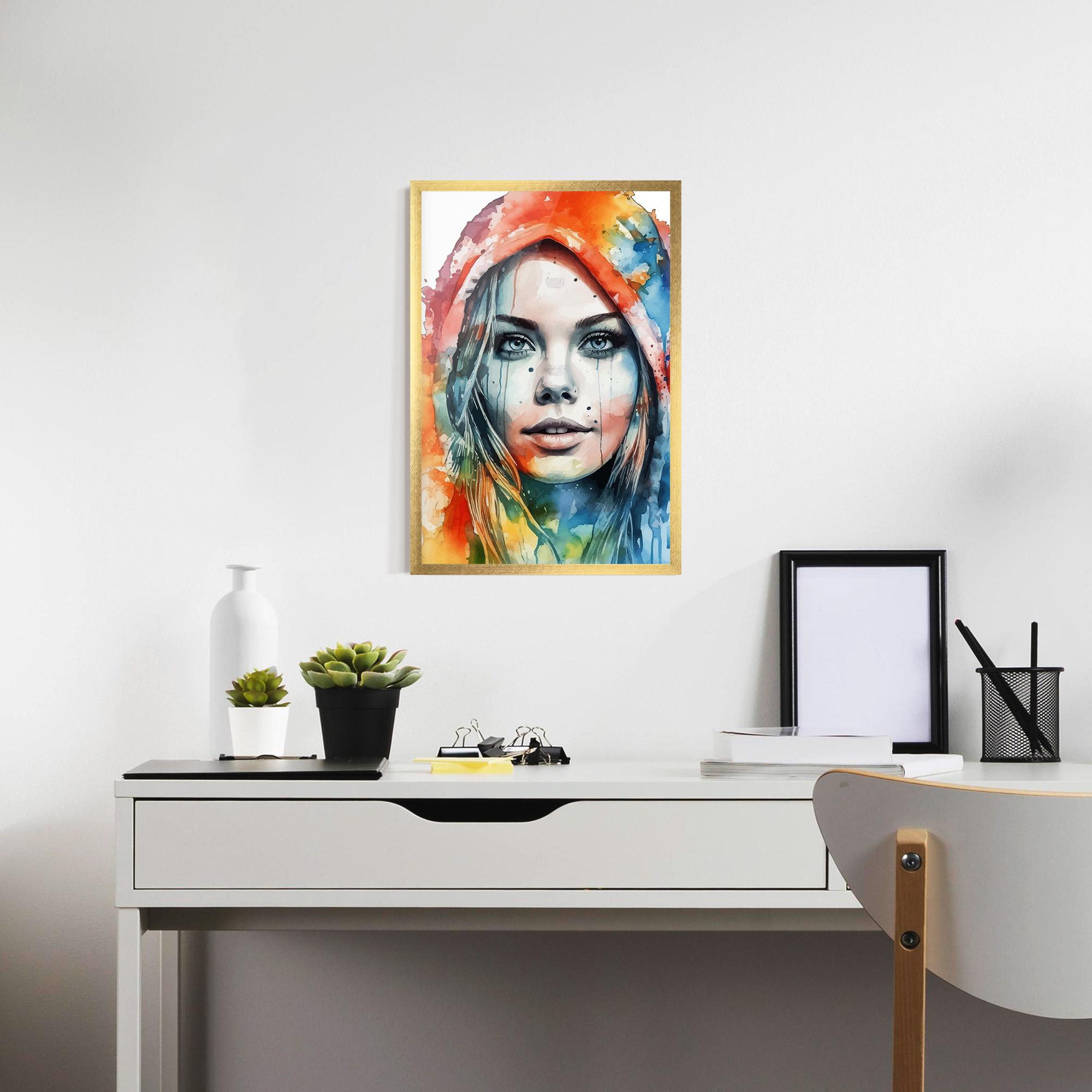 Рамкиран постер Colorful Portrait Art mockup 7