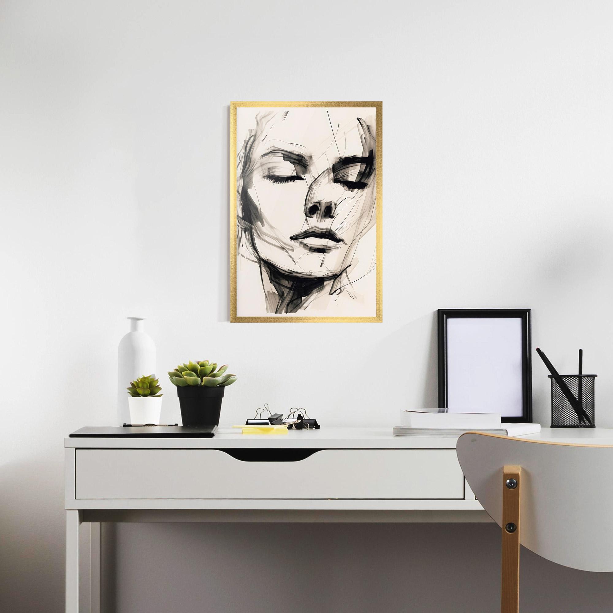 Рамкиран постер Continuous Line Woman mockup 7